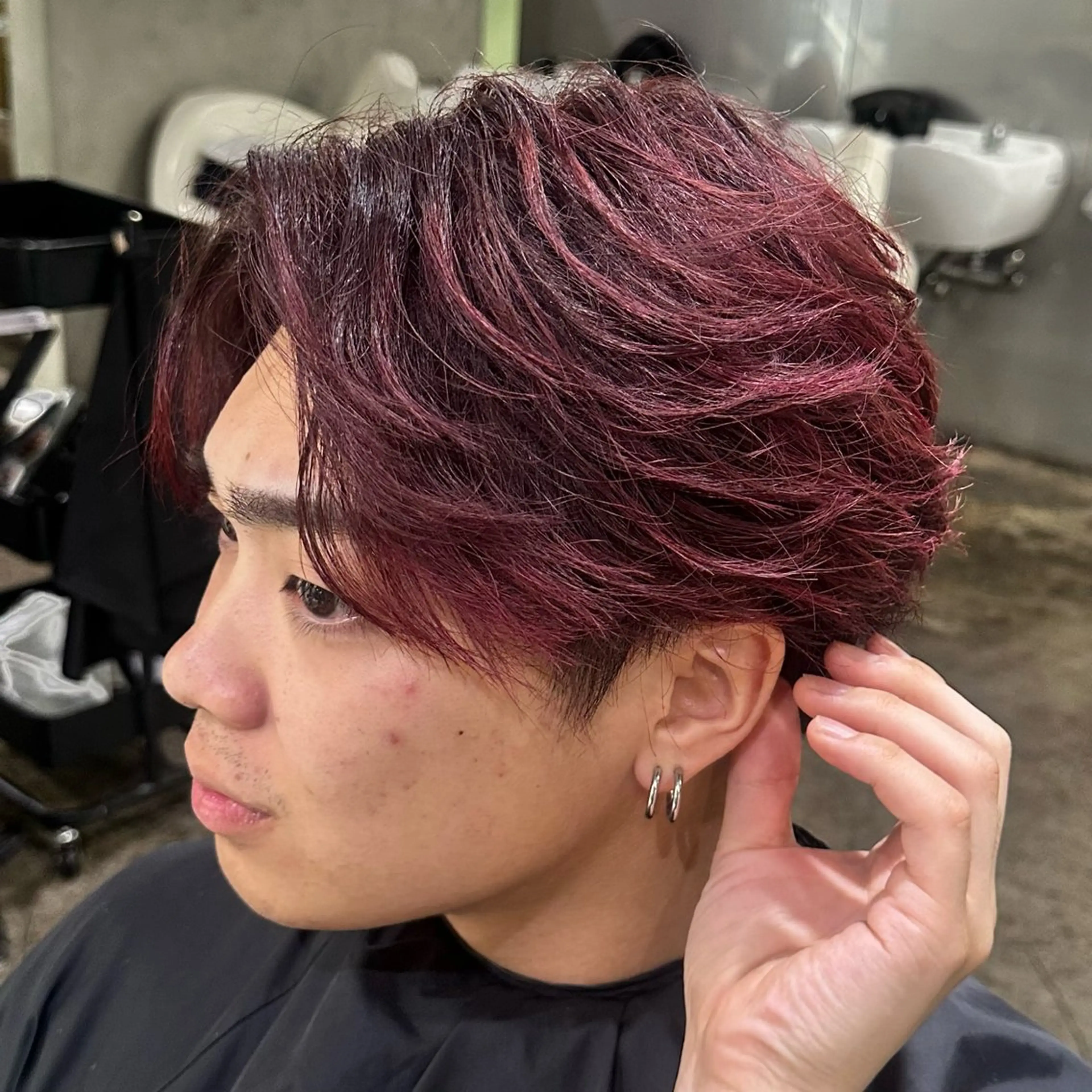ショート カラー メンズ ヘアカラー 【💎ツヤ髪💎】 ダメージレスカラー✨のヘアスタイル