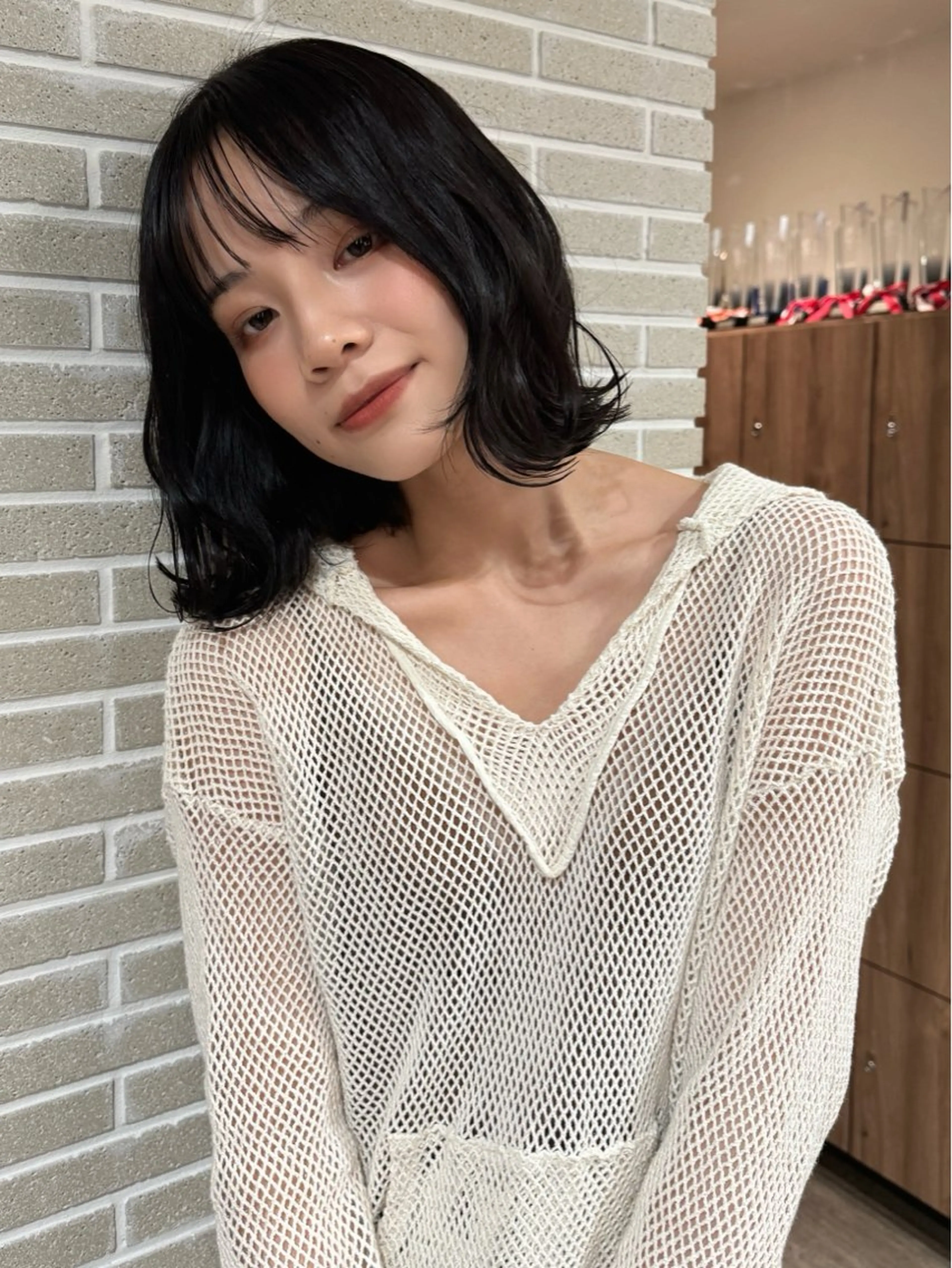 セミロング カット ヘアカラー 透明感カラー／ 今城愛友花のヘアスタイル