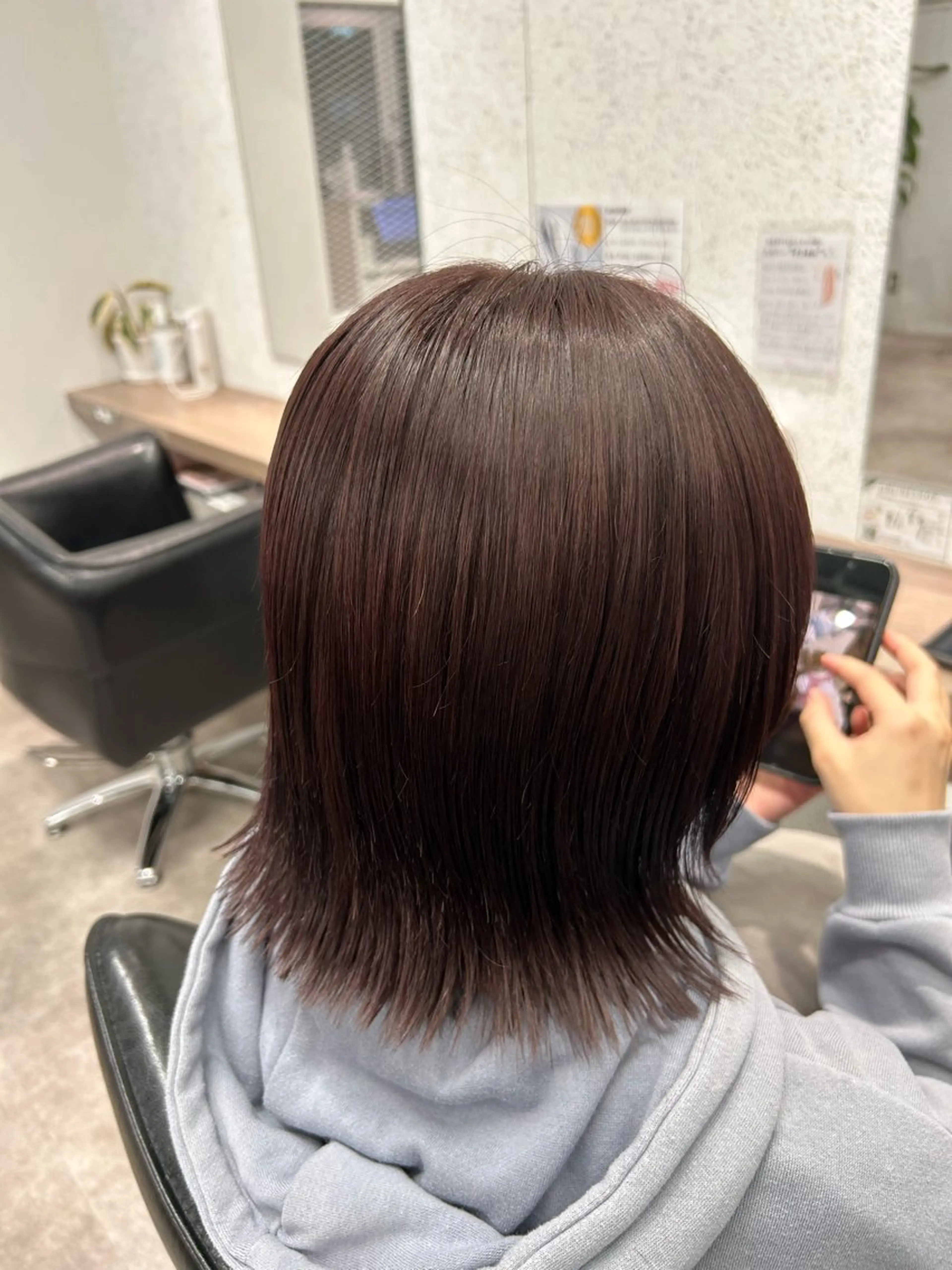 ミディアム ボブ ウルフカット カット トリートメント ボブ/透明感カラー/ 髪質改善/🌙/ルナのヘアスタイル