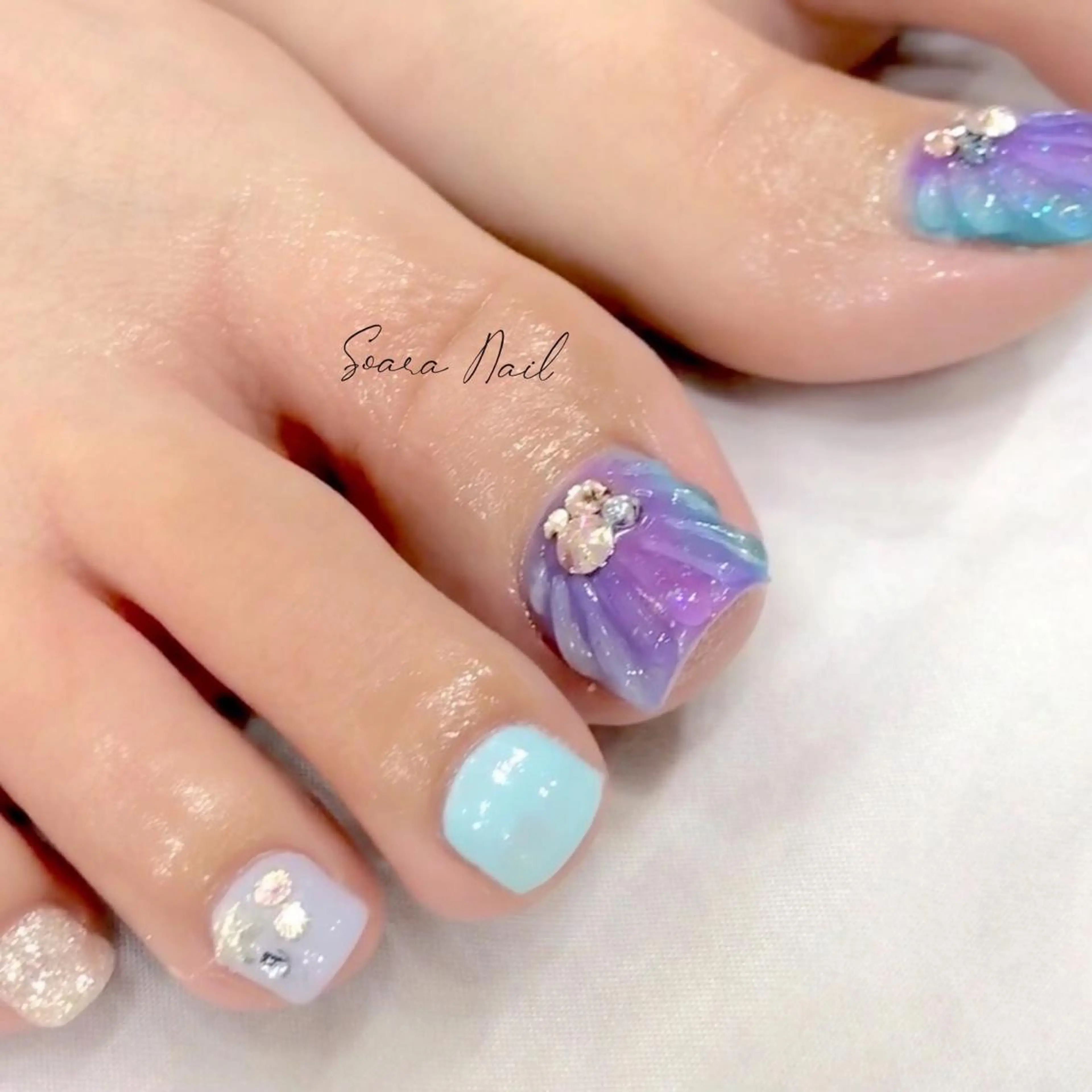 【Foot nail】オフ込+ワンカラーの写真