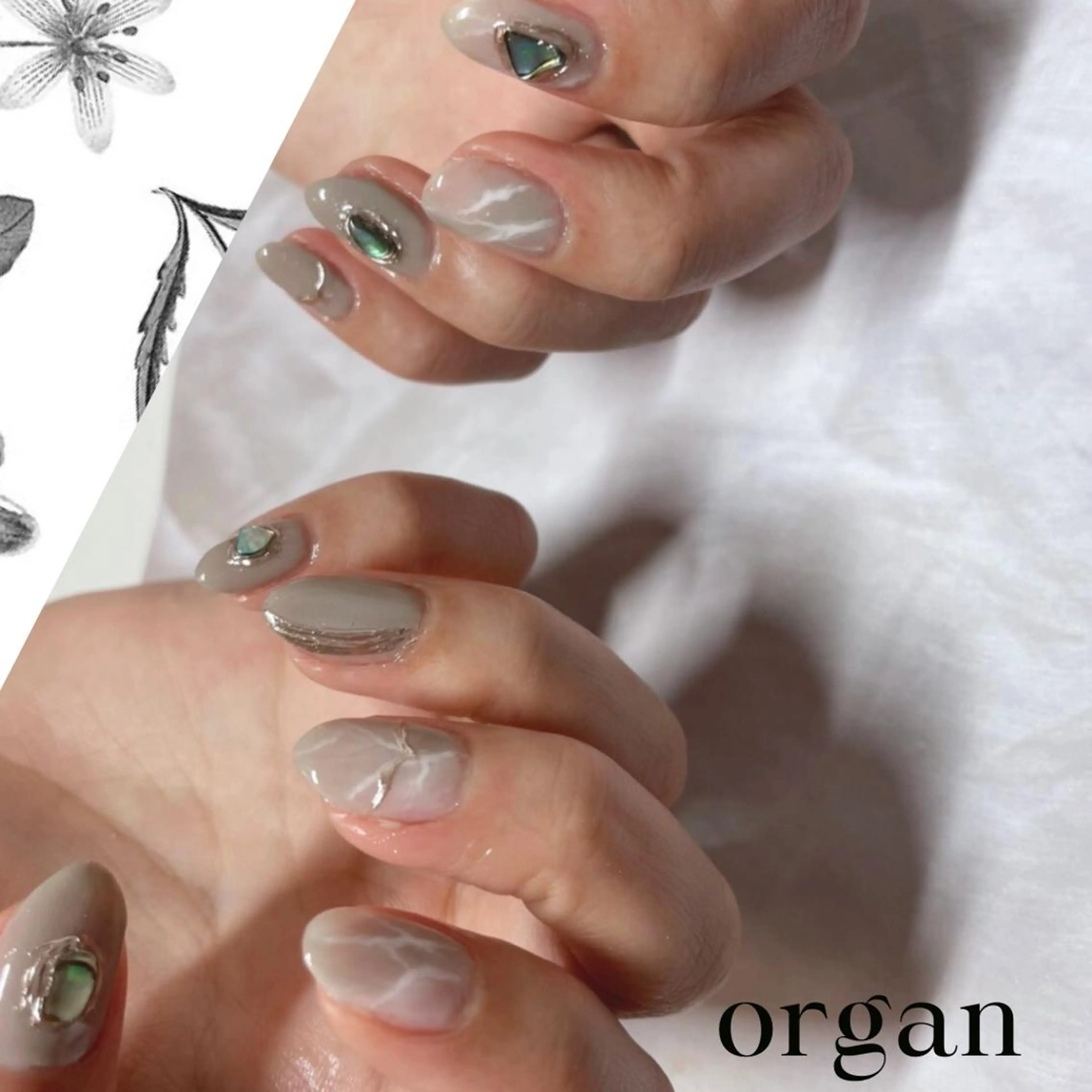 ネイル ニュアンスネイル ハンドネイル フットネイル ハンドケア 【ORGAN】 nailのネイルデザイン