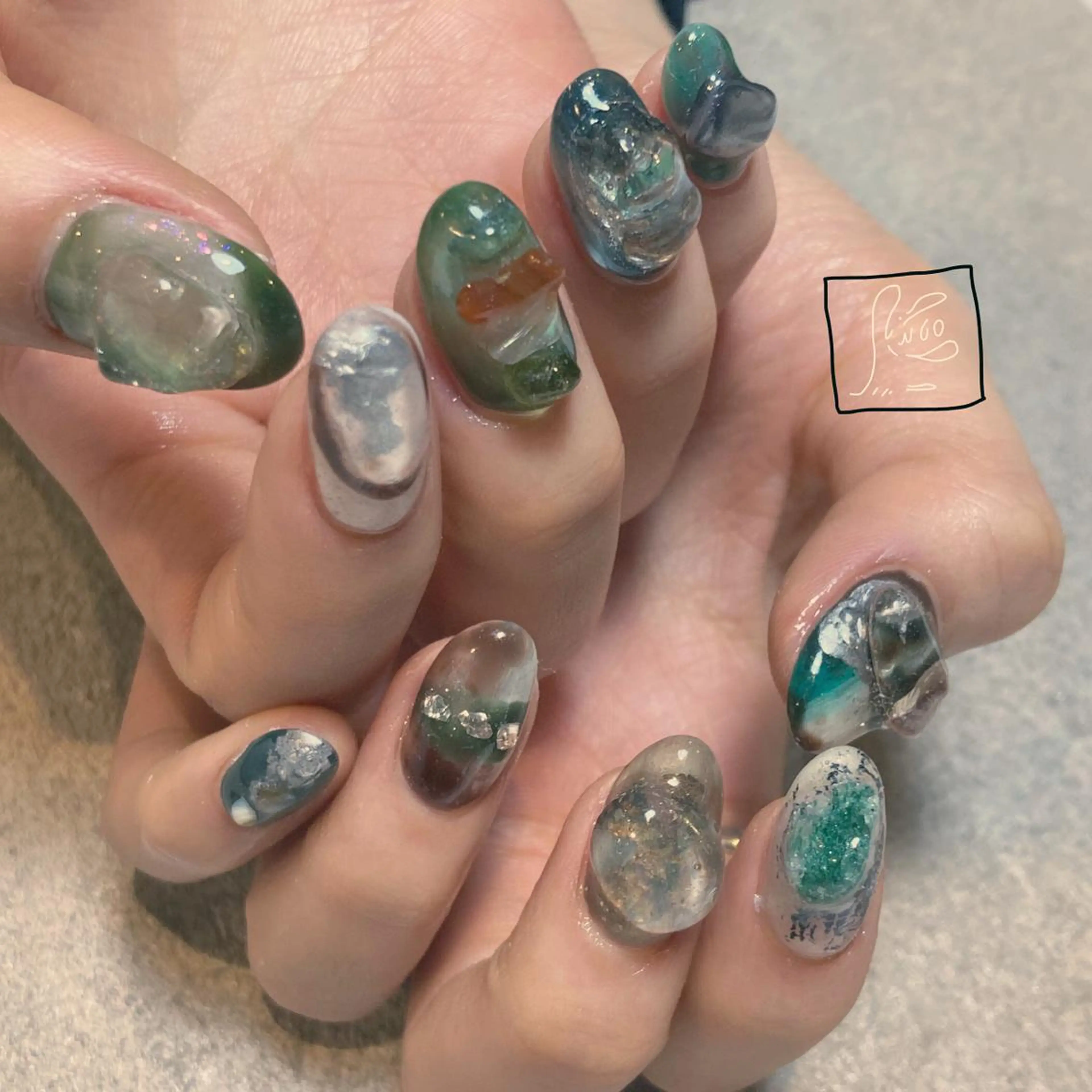 ネイル アートネイル クリアネイル フットネイル 持ち込み ニュアンスネイル ハンドネイル hamaguchi licoのネイルデザイン