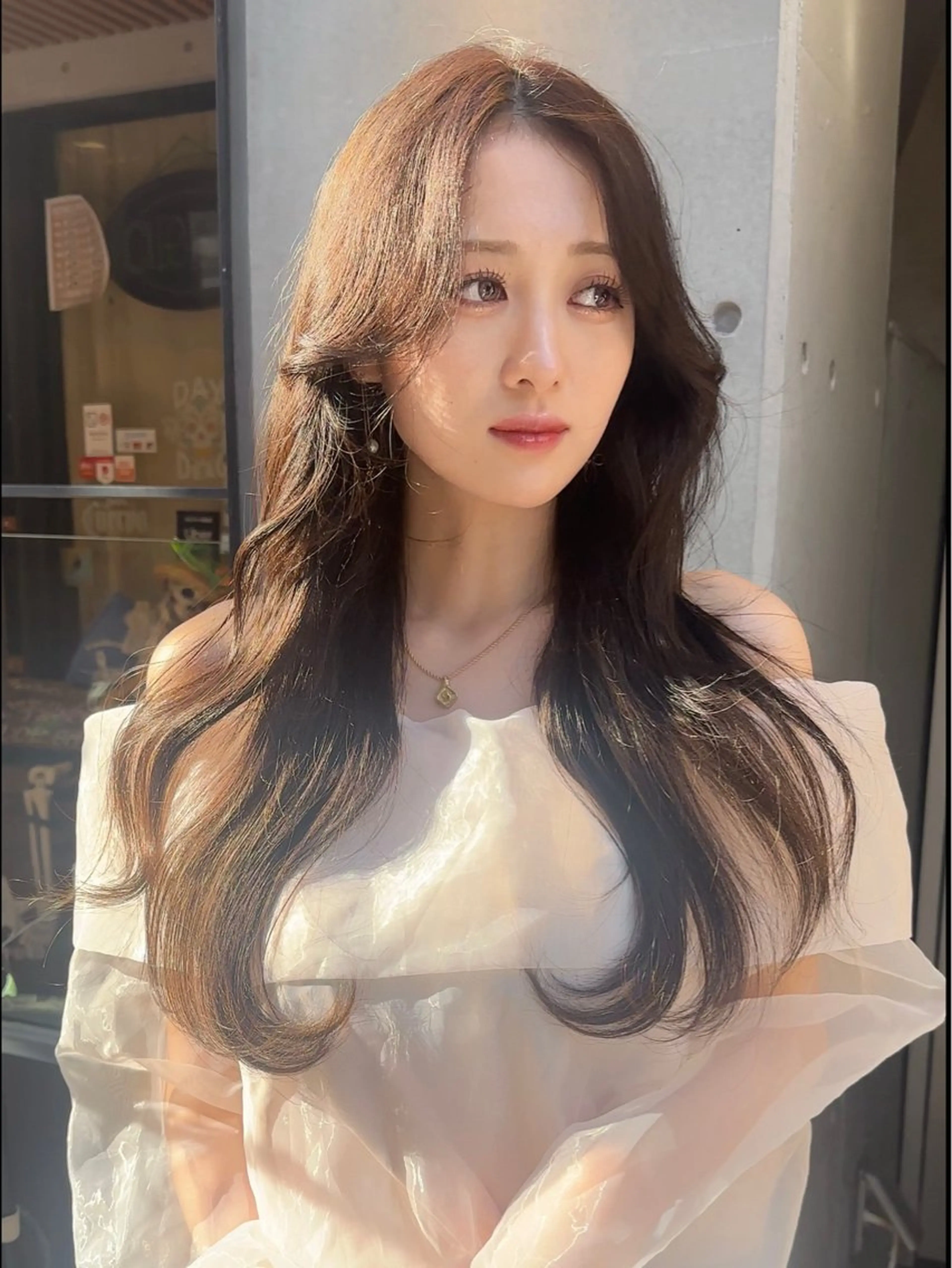 ロング カラー カット ヘアカラー トリートメント ヘアセット 遠藤沙也加 韓国ヘア/町田のヘアスタイル