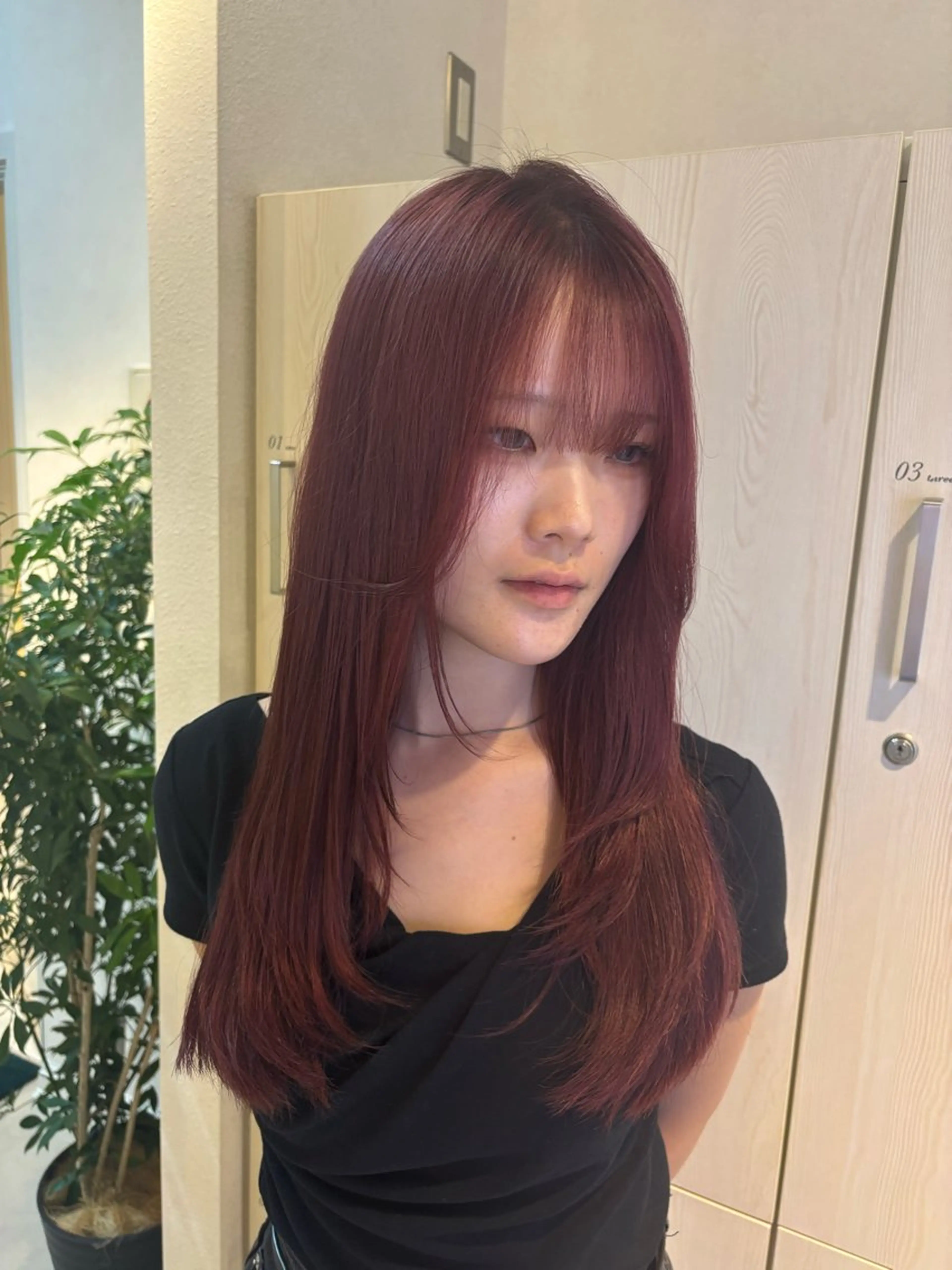 ロング カラー 韓国風ヘア レイヤーカット カット ヘアカラー トリートメント Aujua認定サロン /Rena/暖色🎀のヘアスタイル