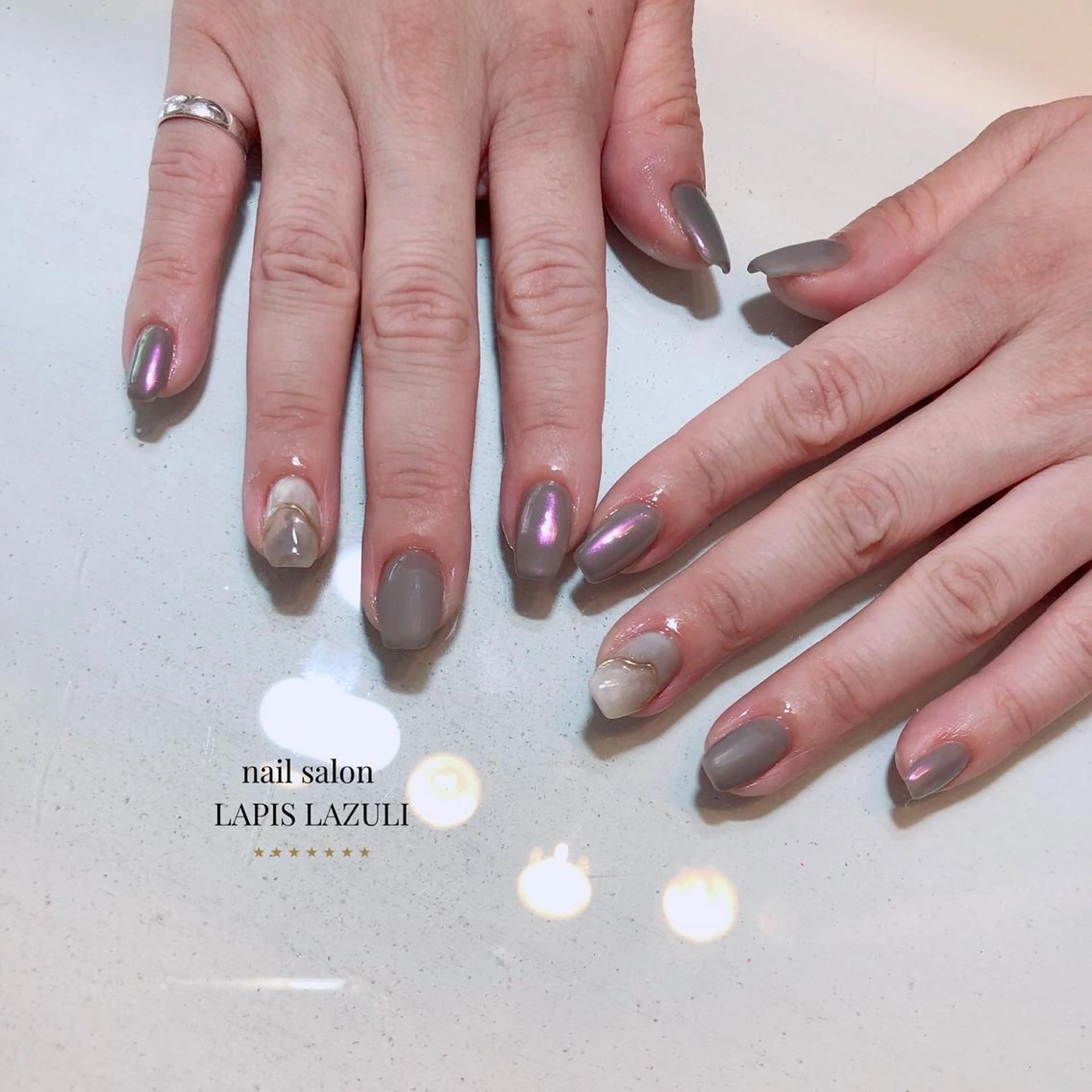 ネイル ジェルネイル マットネイル ミラーネイル ニュアンスネイル オフィスネイル ハンドネイル nail salon ラピスラズリのネイルデザイン