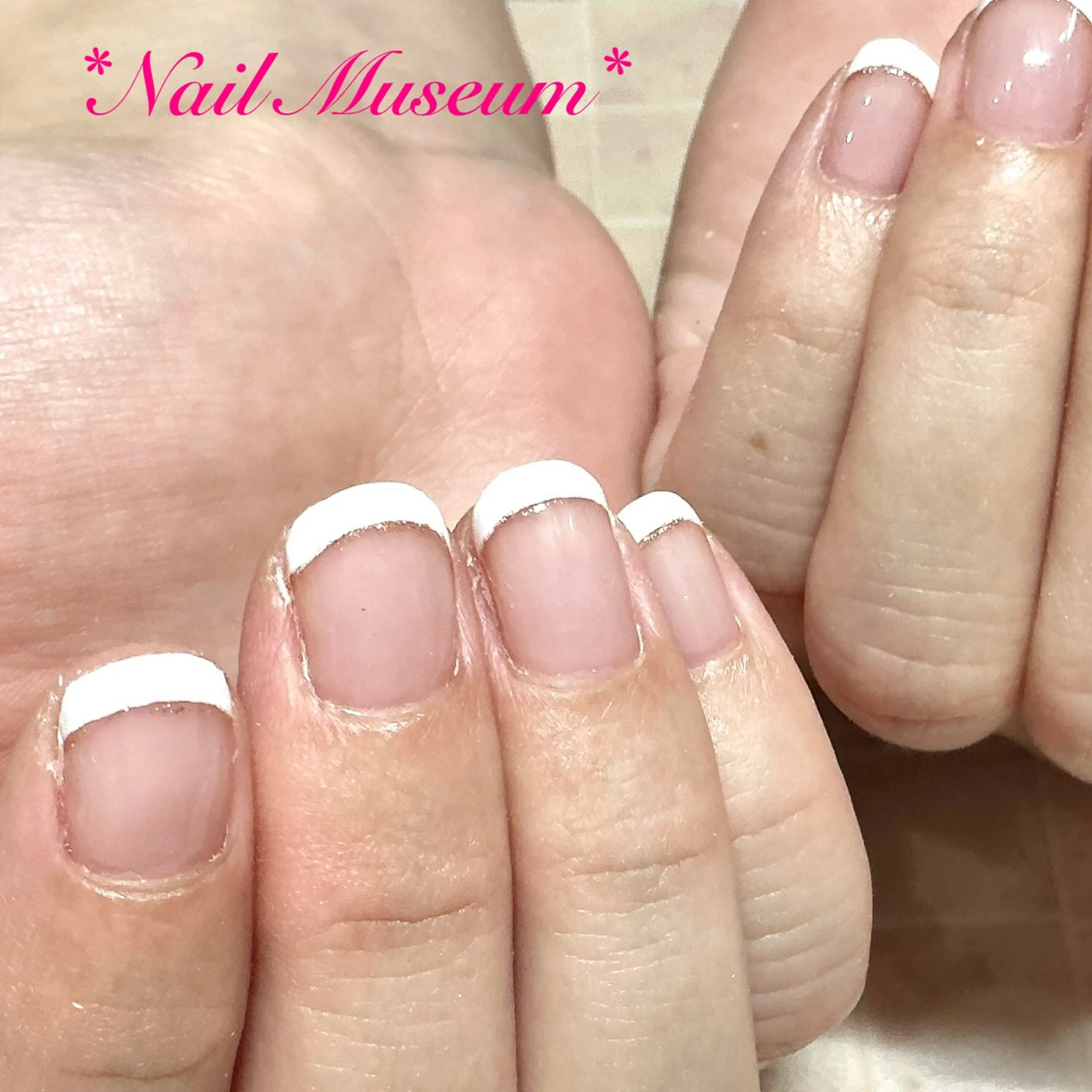 ネイル ブルー クリアネイル フレンチネイル ジェルネイル ラメ(グリッター) ハンドネイル nailmuseum KAMATARIのネイルデザイン