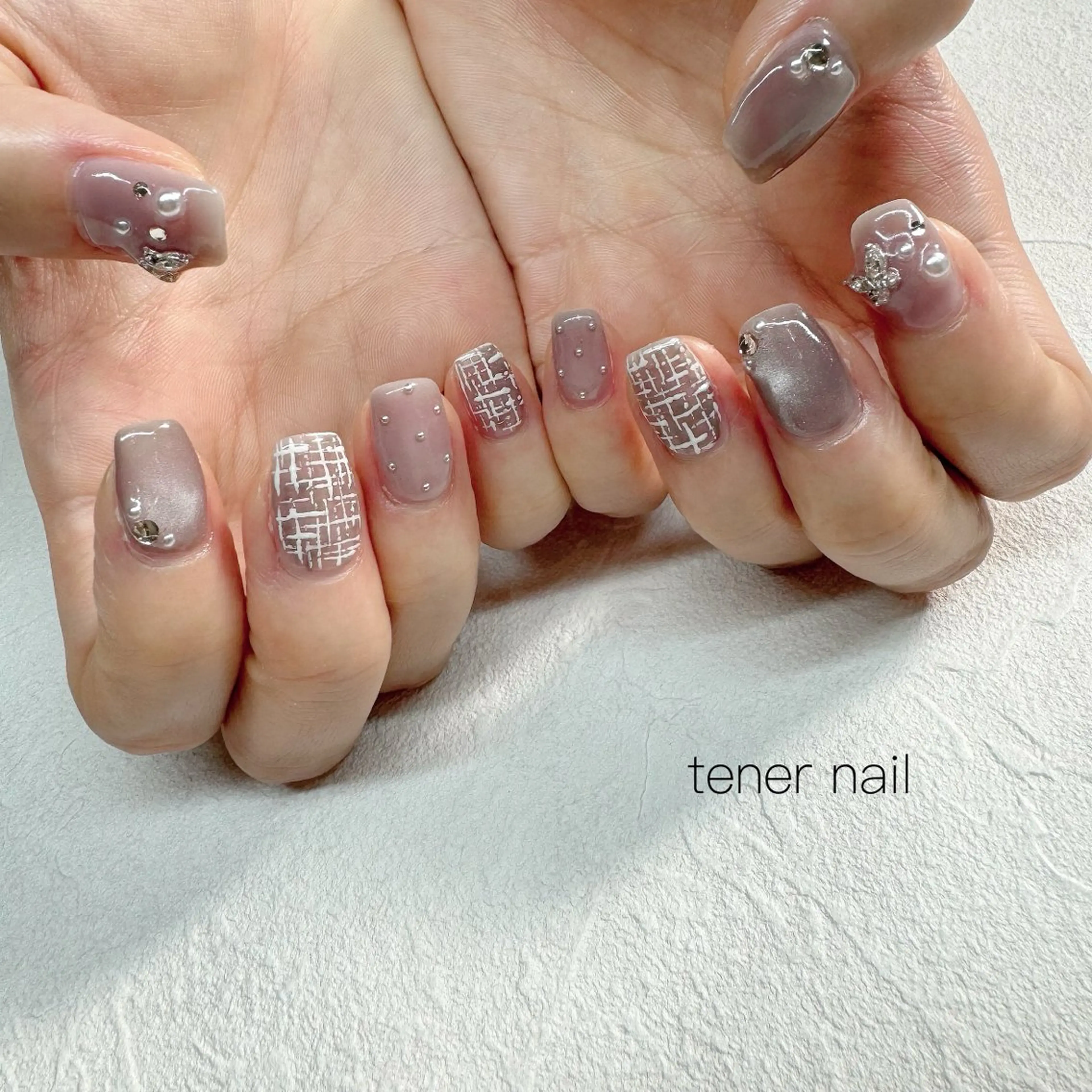 ネイル ツイードネイル ハンドネイル tener  nail  テネルネイル所属・テネルネイル tener nailのネイルデザイン