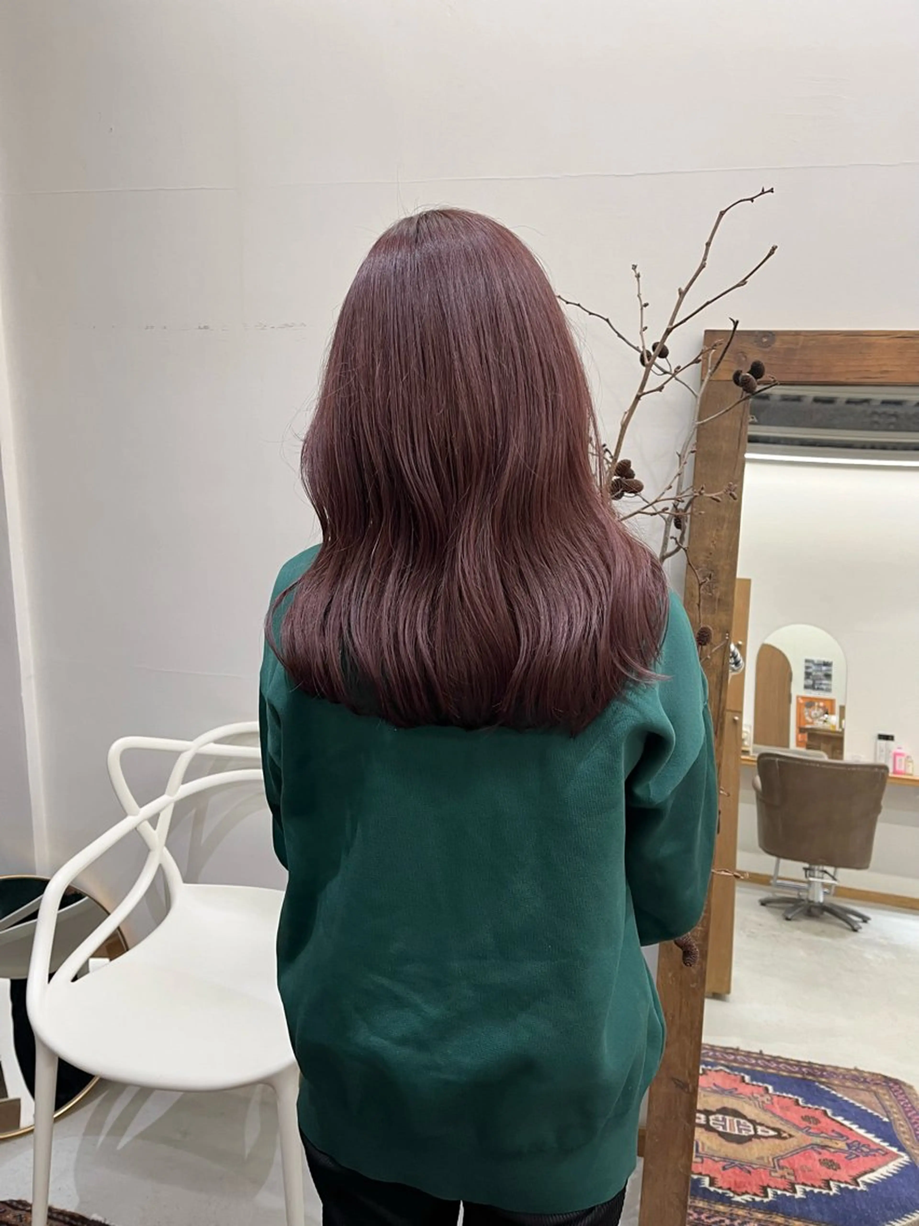 セミロング カラー ヘアアレンジ ブリーチ ダブルカラー ブリーチなしカラー カット ヘアカラー トリートメント ena/ブリーチなし 暖色・ベージュ🎀のヘアスタイル