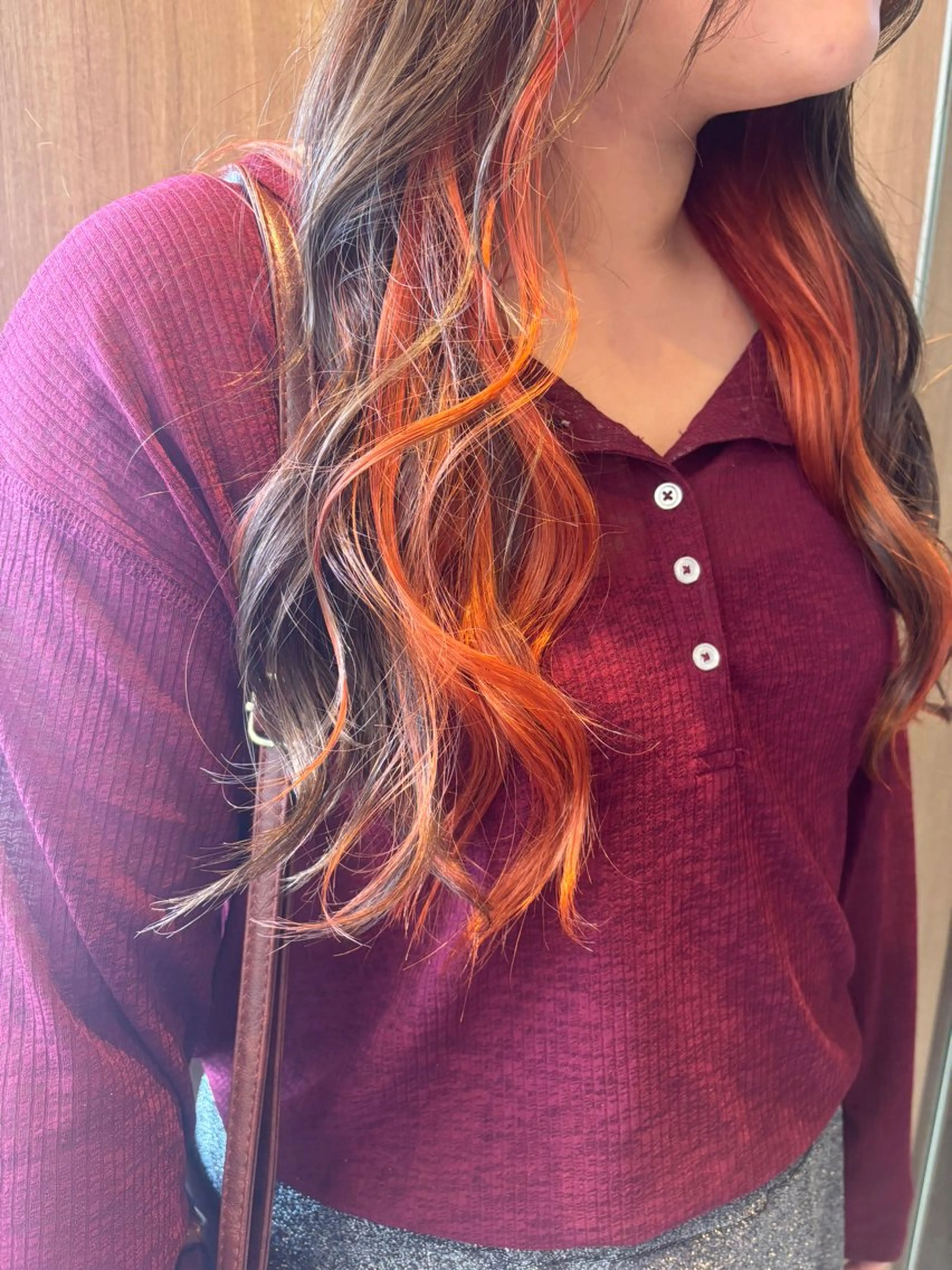 ロング カラー オレンジ ヘアカラー オダセイナ /石橋阪大前のヘアスタイル