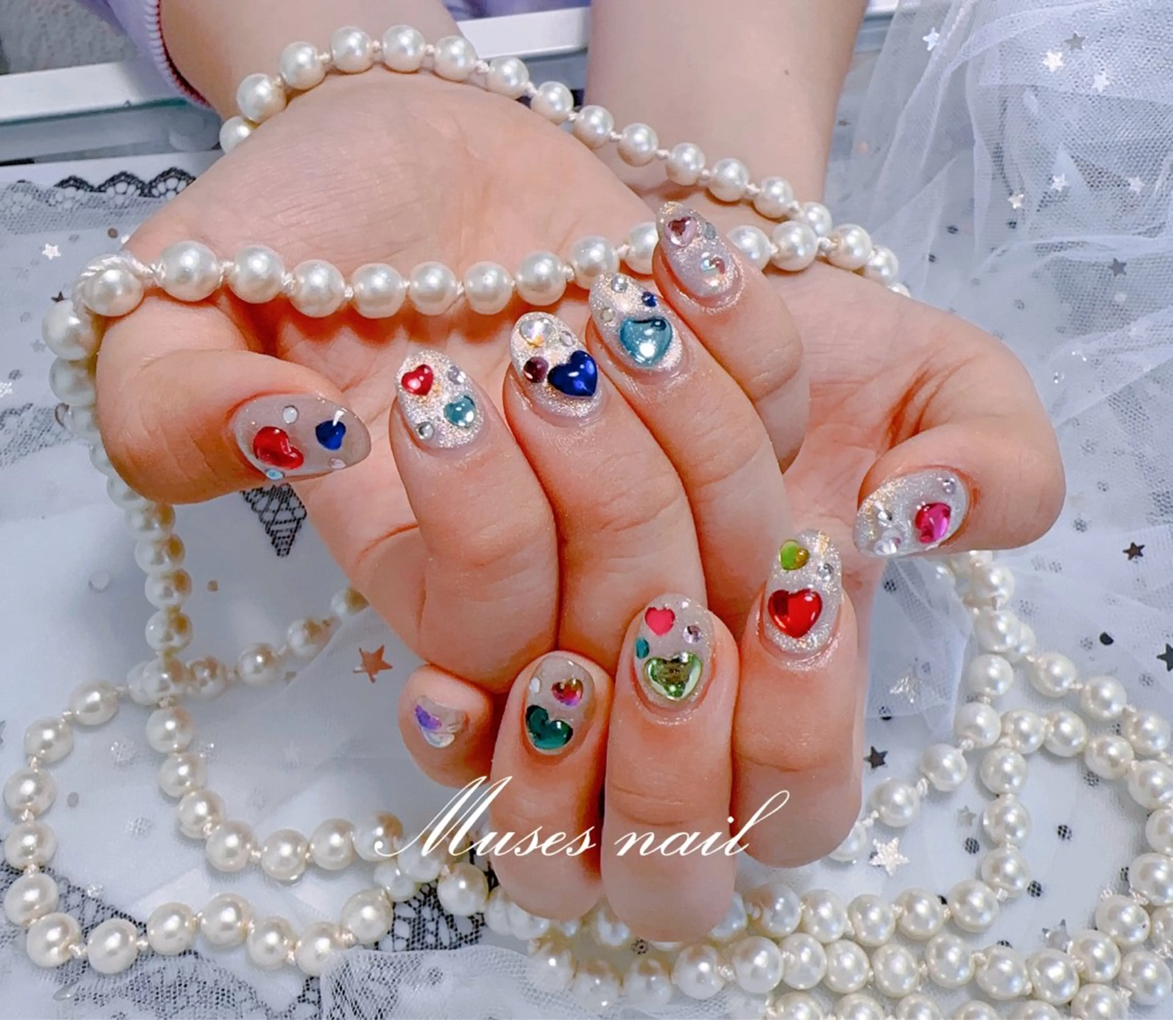 ネイル オーロラネイル チークネイル 長さ出し フレンチネイル ジェルネイル MUSES  NAIL  SALON所属・MUSES ネイルのネイルデザイン