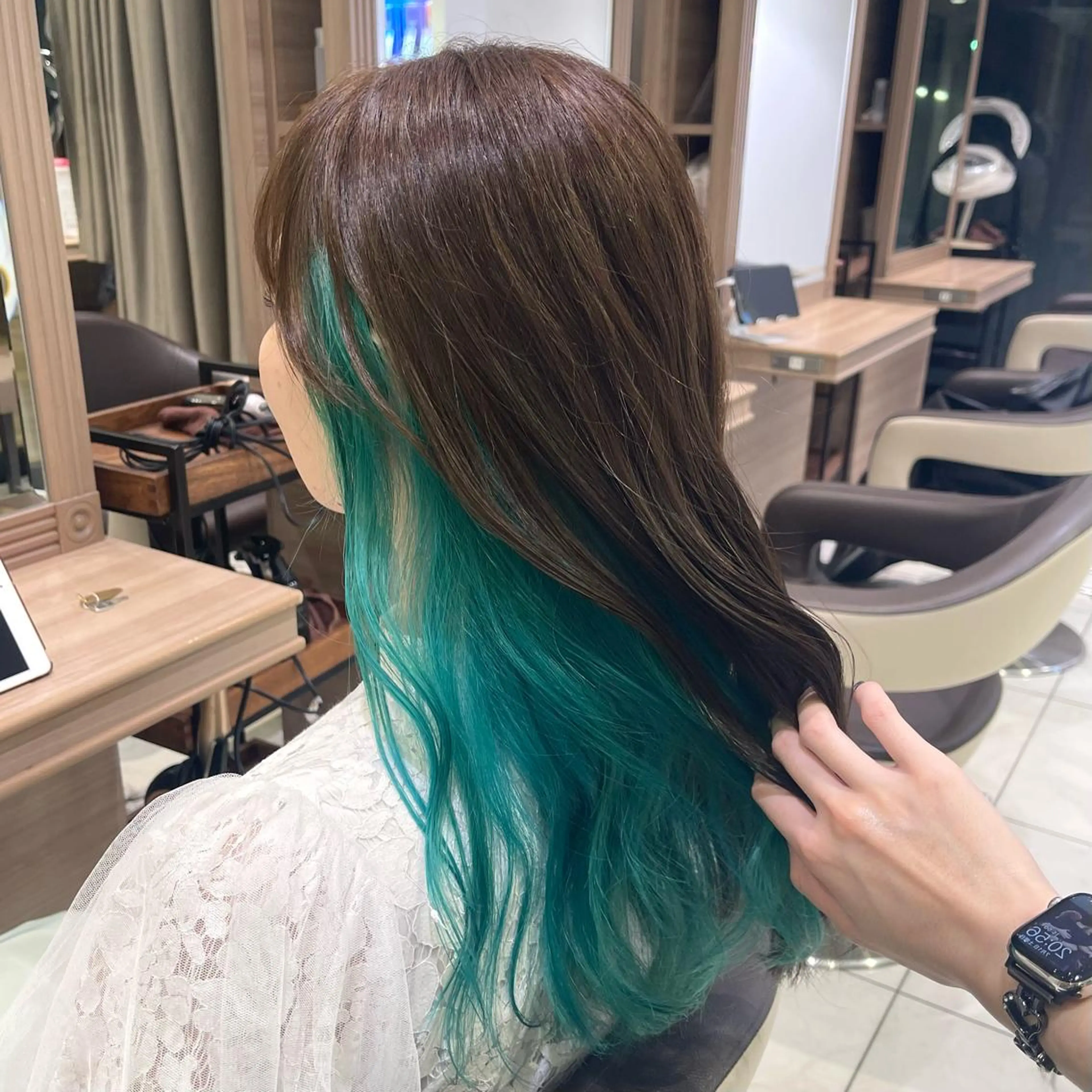 セミロング カラー ヘアカラー トリートメント ヘアセット Color🩵 みゆう/インナーのヘアスタイル