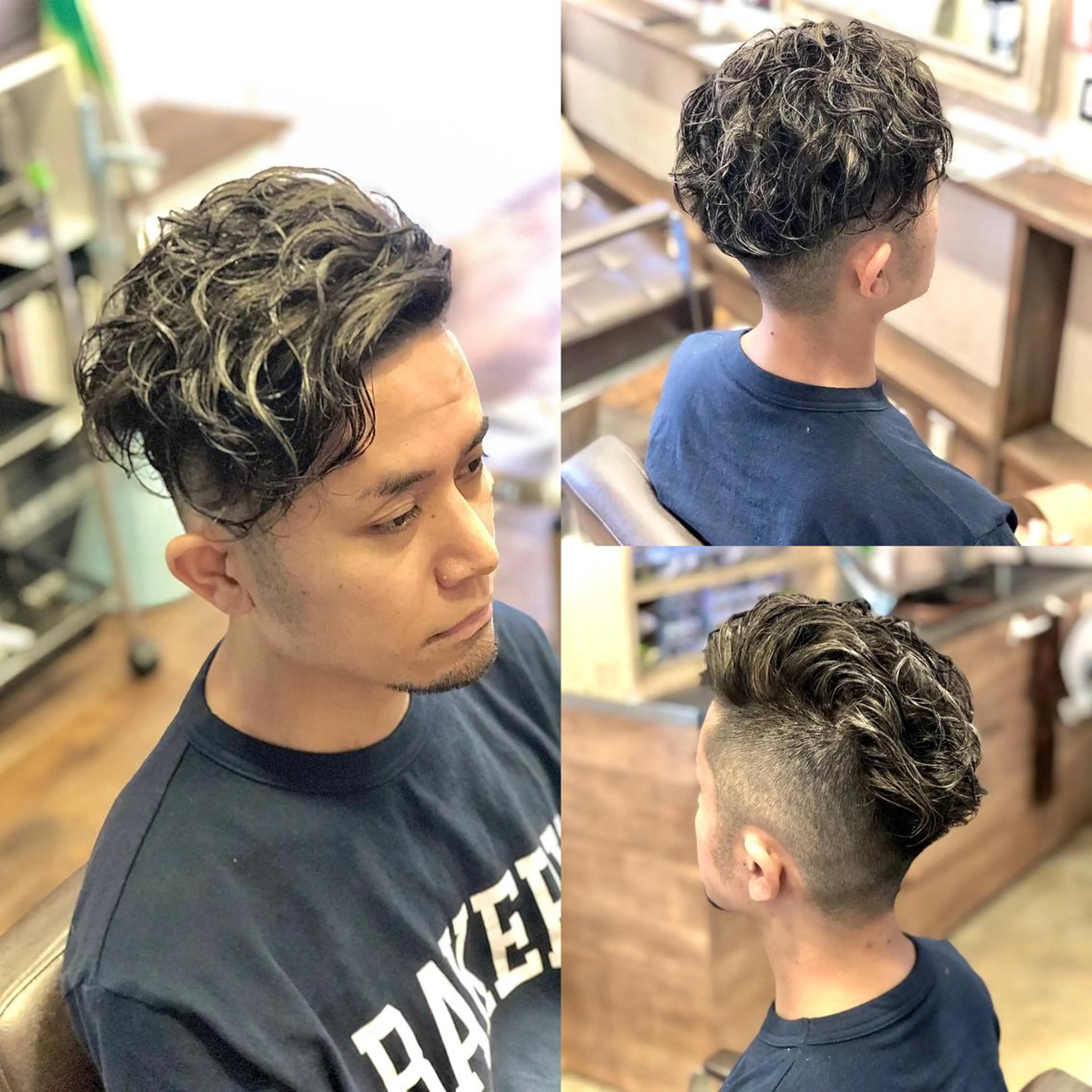 ショート カラー パーマ ヘアアレンジ メンズ メンズメッシュ メンズパーマ メッシュ カット ヘアカラー パーマ ✨最強美容師✨ 💙にっしー西村💙のヘアスタイル