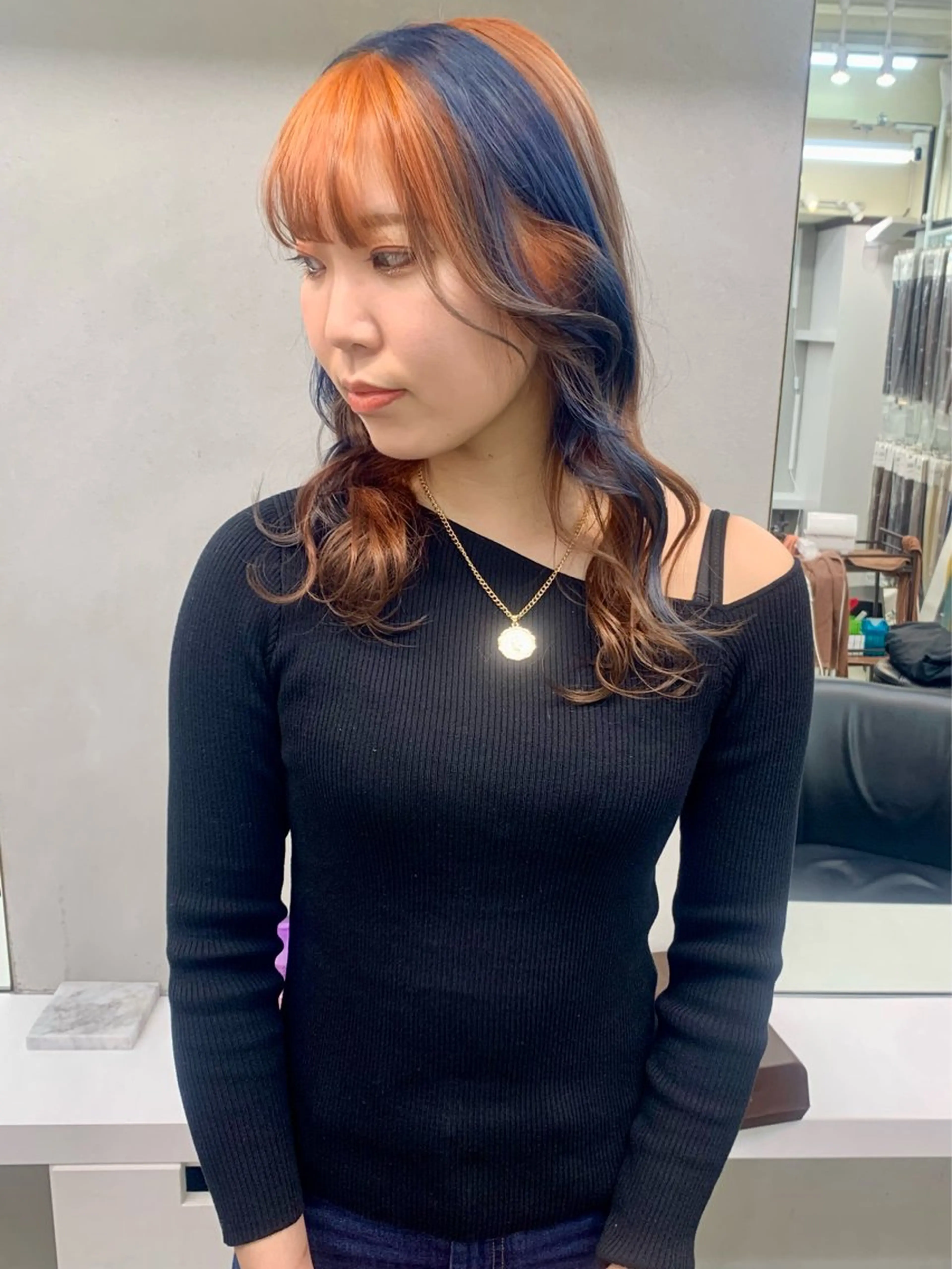 ミディアム カラー ヘアアレンジ ヘアカラー トリートメント 個性爆弾💣 ダブルカラー/ゆかのヘアスタイル