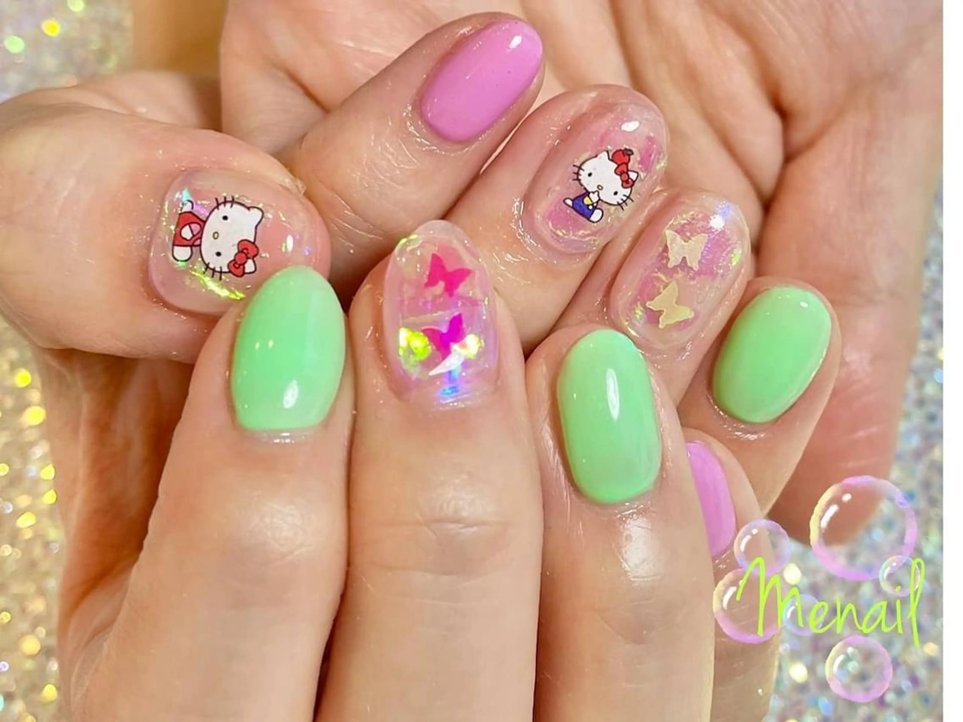 ネイル 氷ネイル・うるうるネイル 🤍POP可愛い🧸 Menailのネイルデザイン