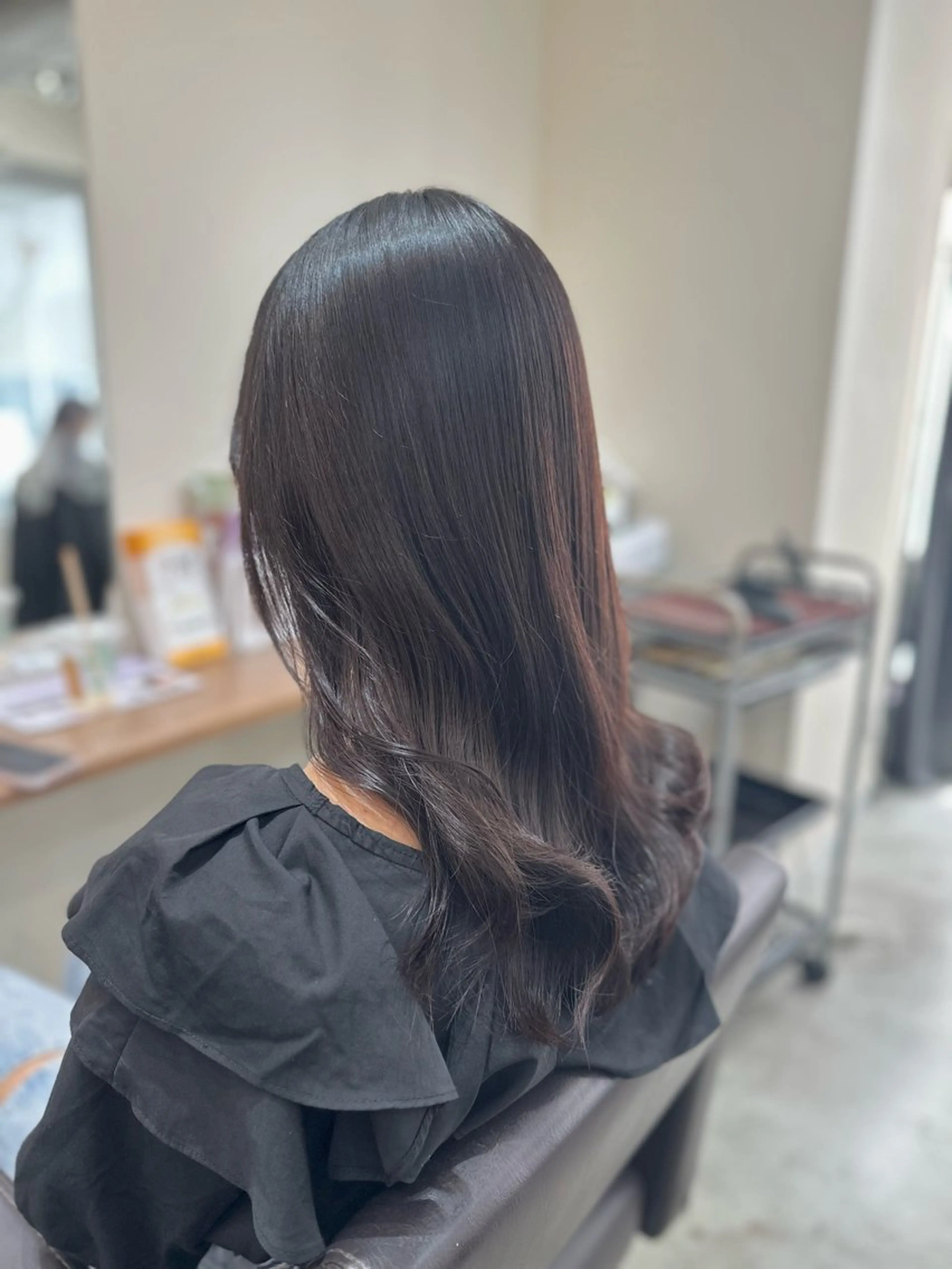 ロング カラー パーマ カット パーマ トリートメント 小顔カット✨ 透明感カラー✨kyoのヘアスタイル