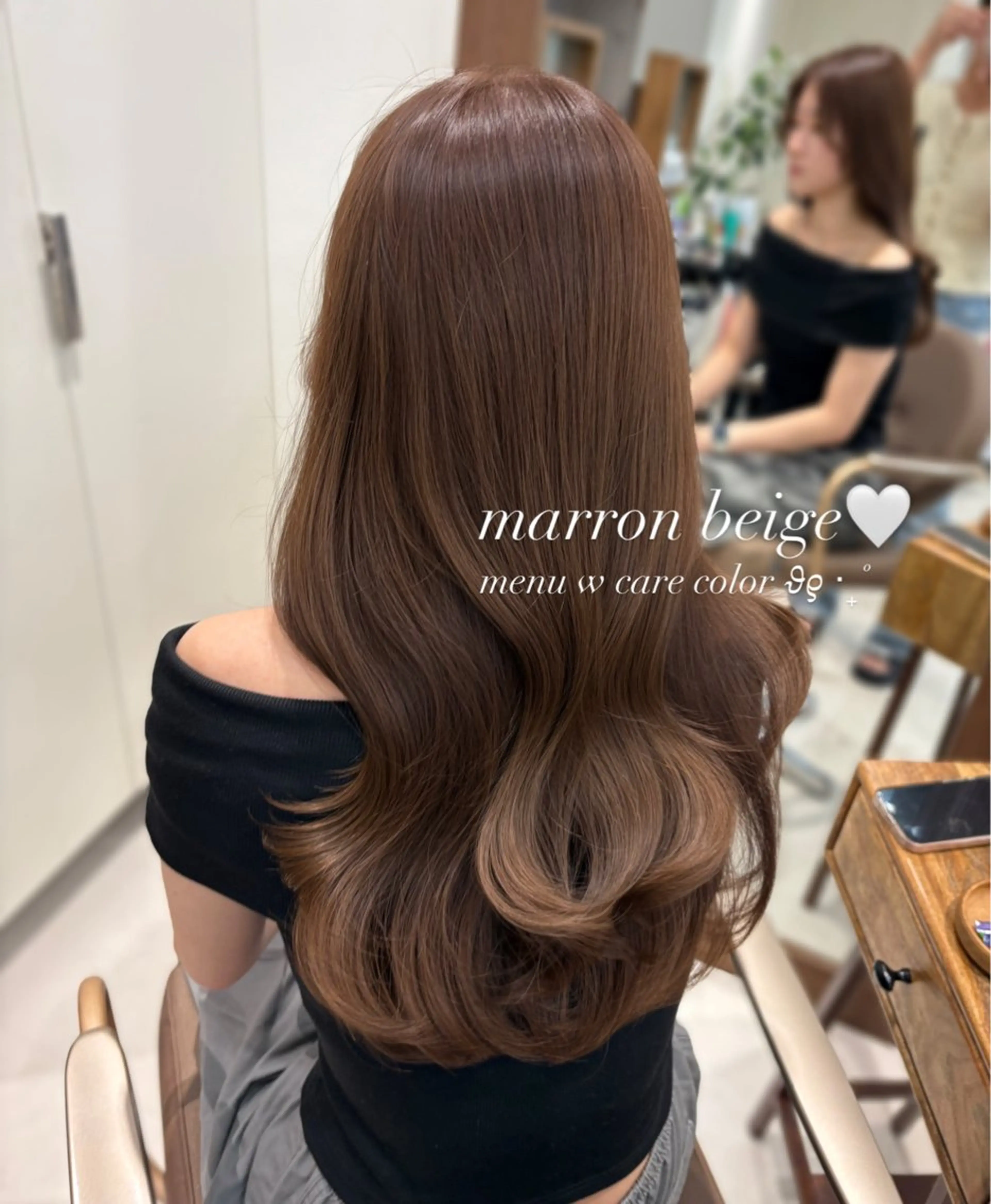 ロング カラー ブリーチ ケアカラー ダブルカラー ブリーチなしカラー ヘアカラー トリートメント ブリーチなしWカラー 🎀韓国ヘア/amiのヘアスタイル