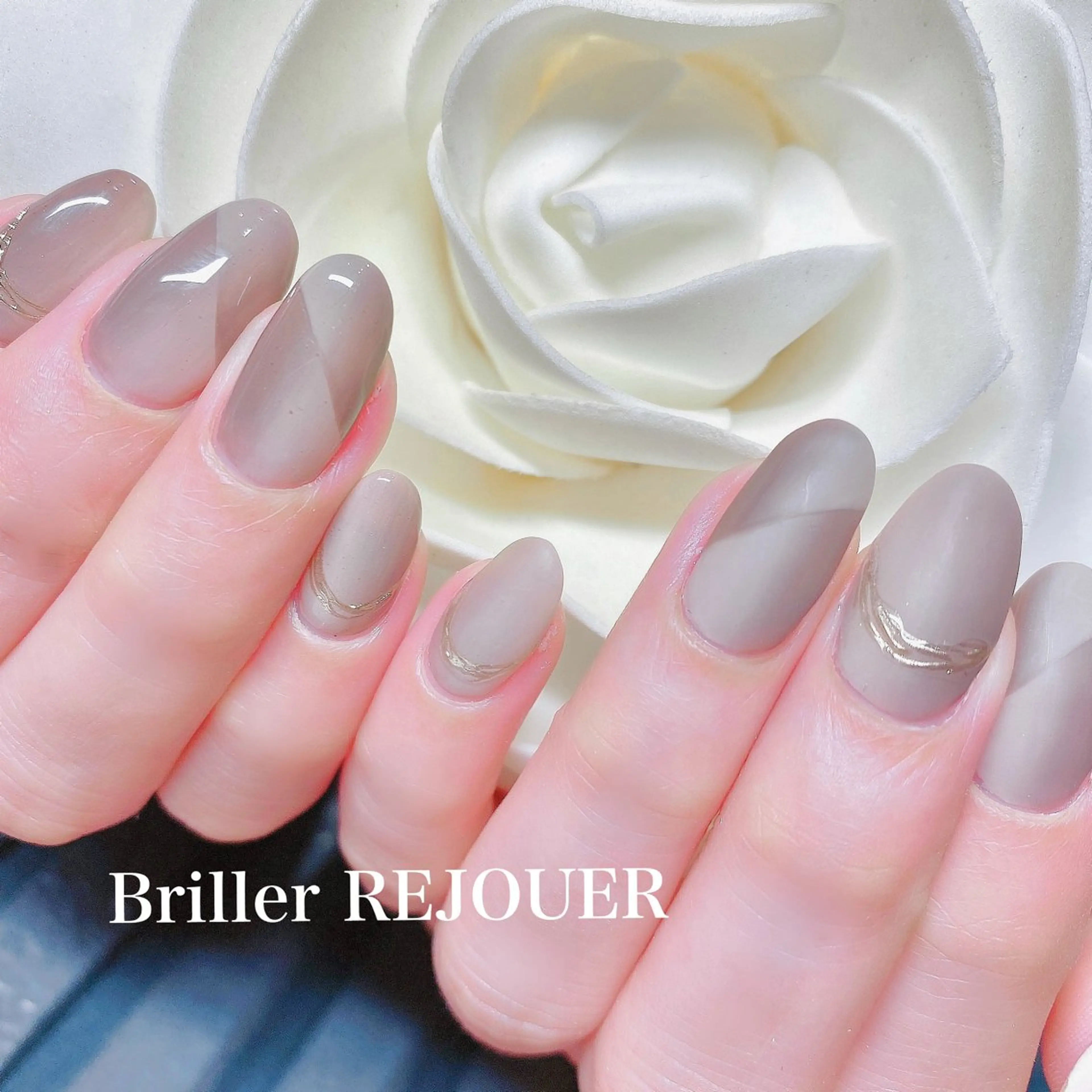 ネイル フレンチネイル マットネイル 持ち込み ワンカラーネイル ネイルサロン&ネイルスクール Briller-REJOUER 【ブリエ・レジュール】所属・Briller Rieのネイルデザイン