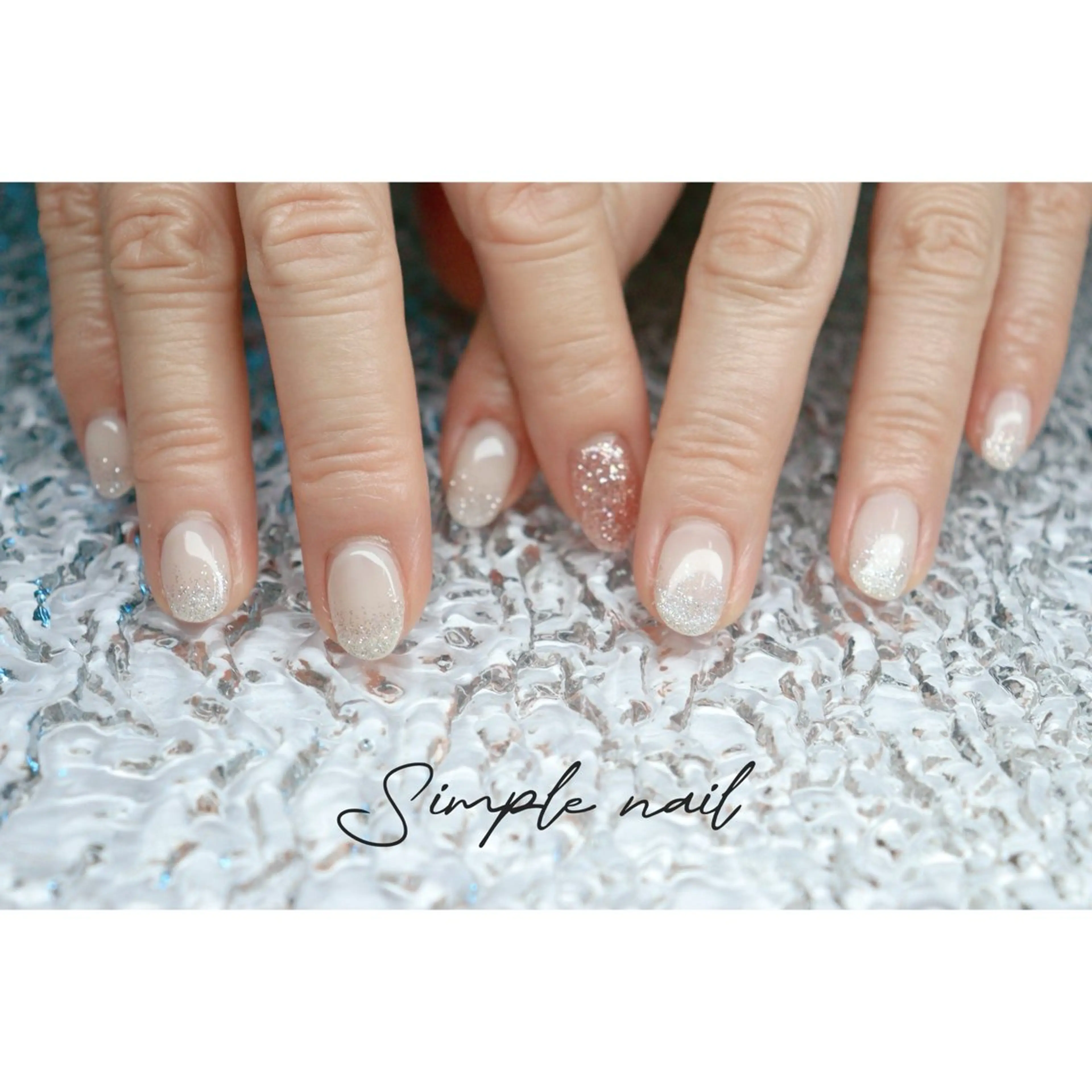 ネイル グラデーション ラメ(グリッター) ラメグラデーション ハンドネイル ハンドケア mapple nailのネイルデザイン