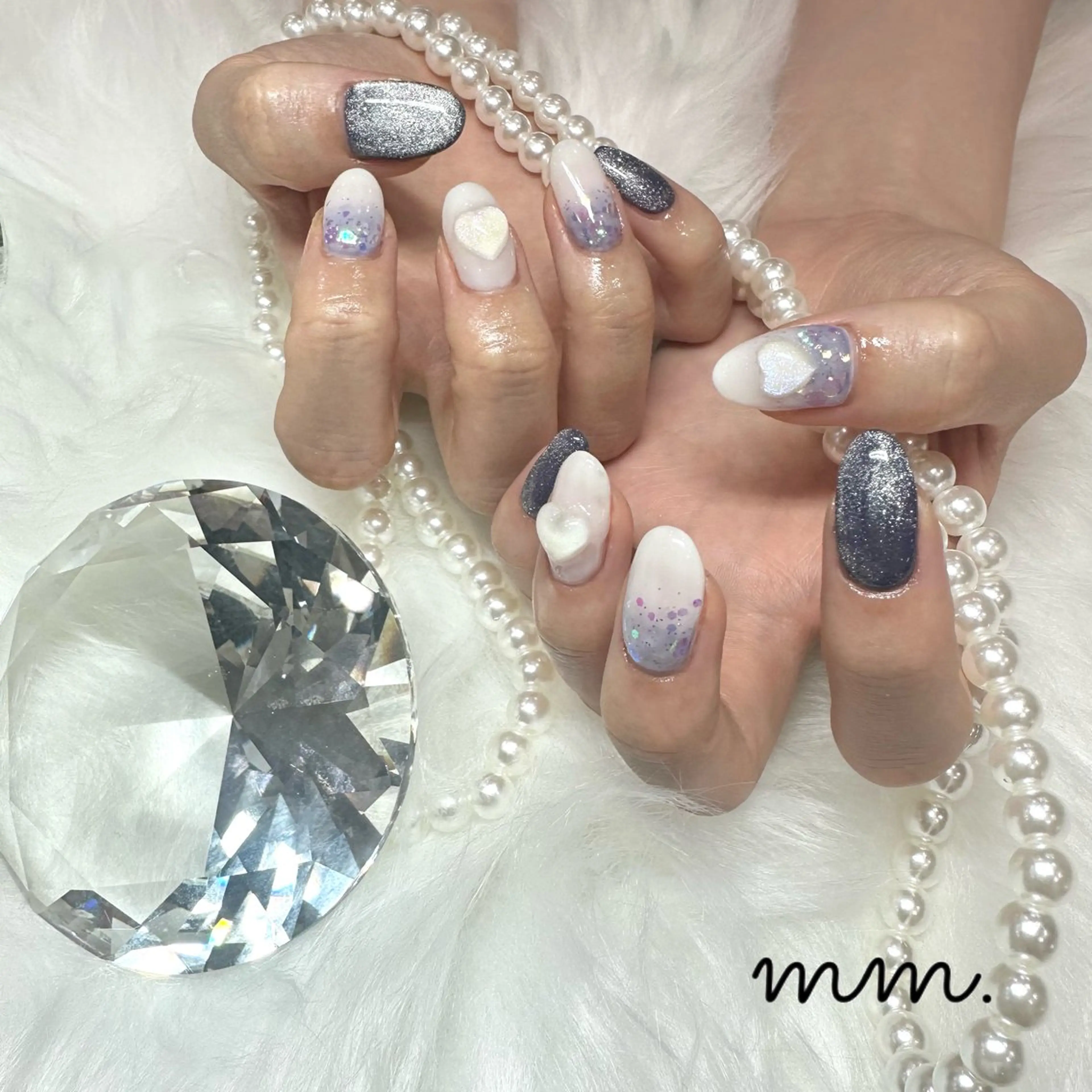 ネイル ハンドネイル 🩷🩵mm.大宮 Riyo🧸🩵🩷のネイルデザイン