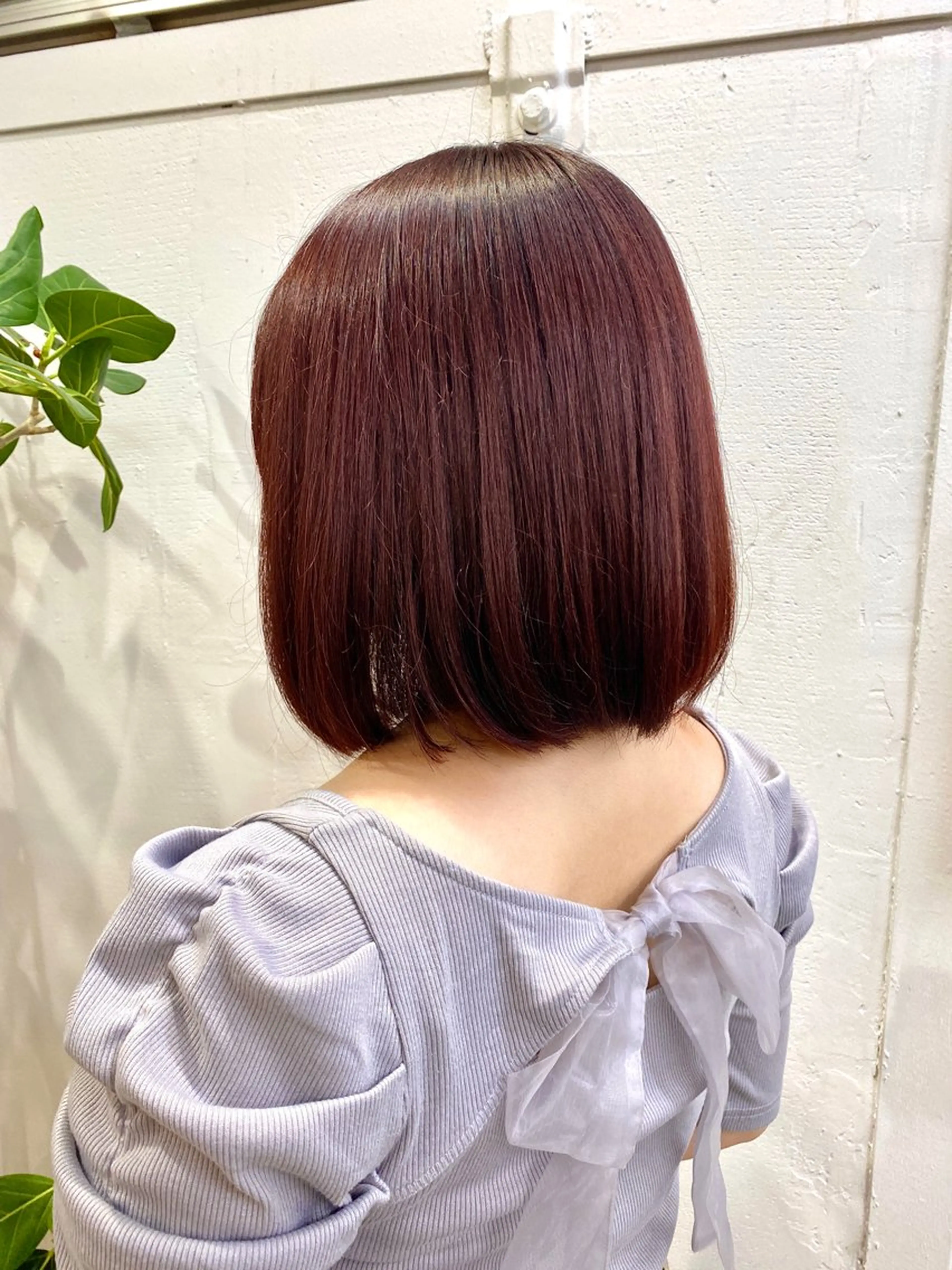 ミディアム カラー ピンクカラー レッドカラー ヘアカラー 暖色カラー/天神/ ヘイマサクラのヘアスタイル