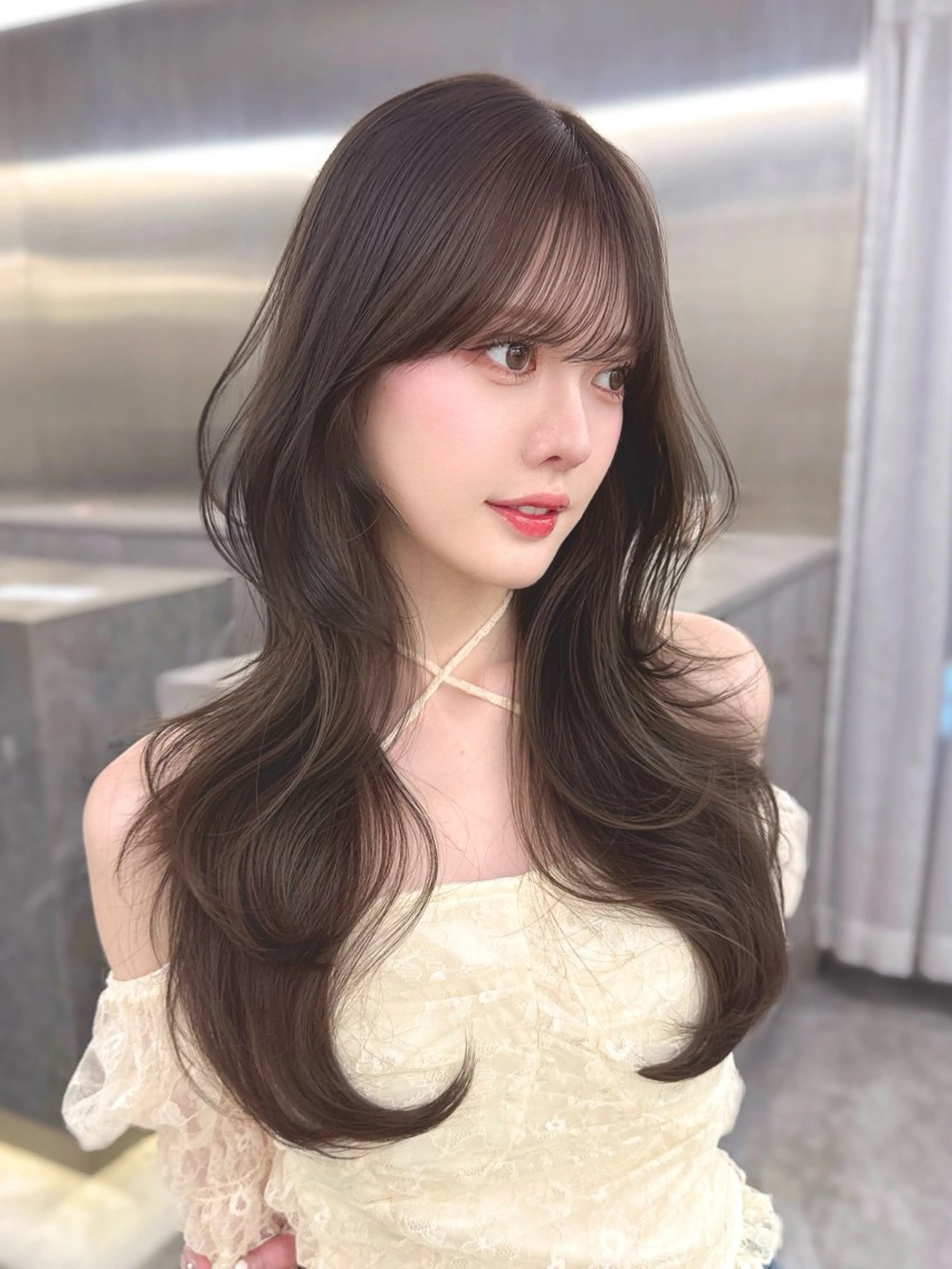 ロング カラー カット ヘアカラー トリートメント MAEUL luna所属・前髪顔周り/レイヤー 韓国/桔川恒のヘアスタイル