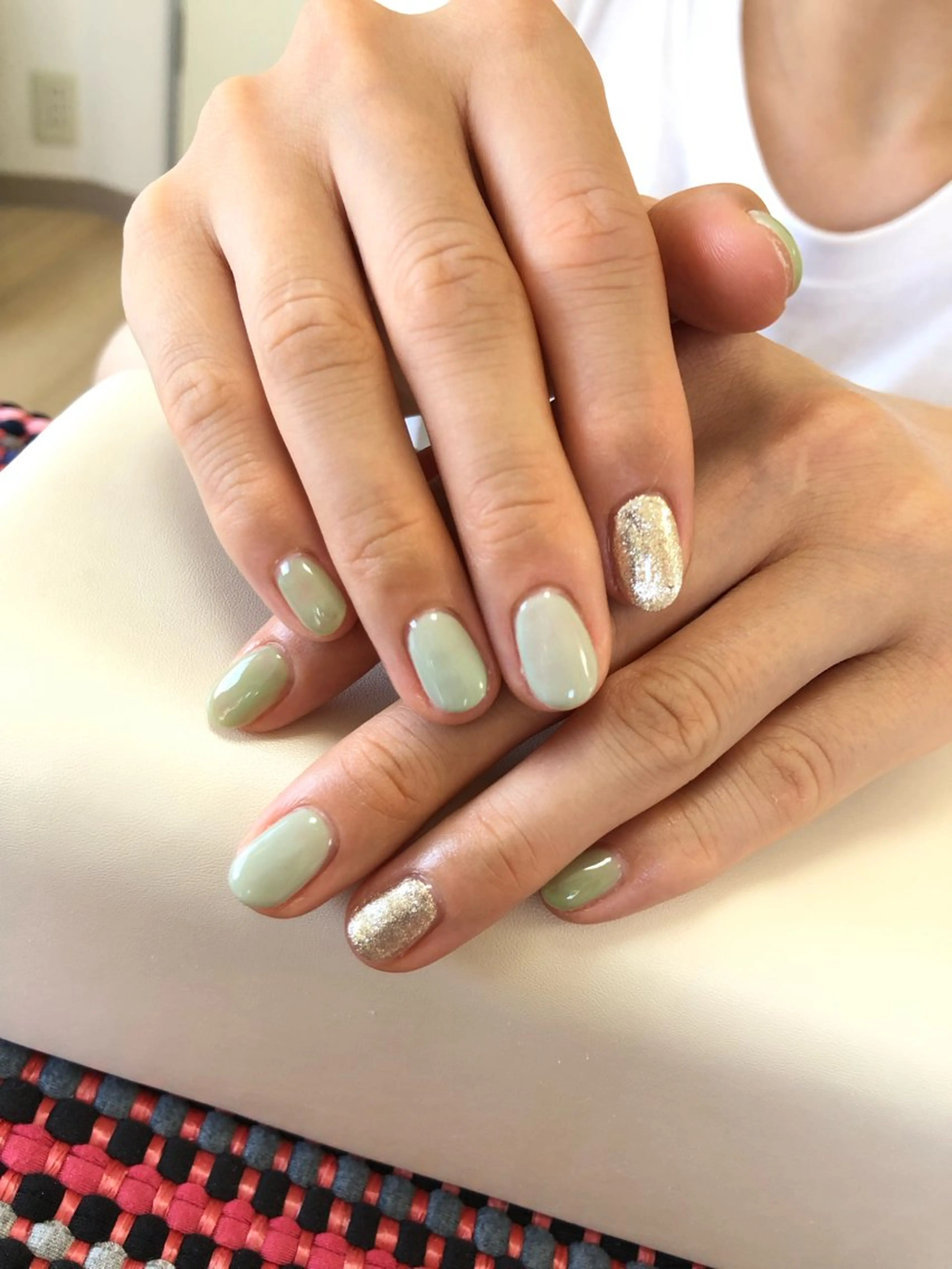 ネイル グリーン ニュアンスネイル ハンドネイル meeho所属・salon *meehoのネイルデザイン