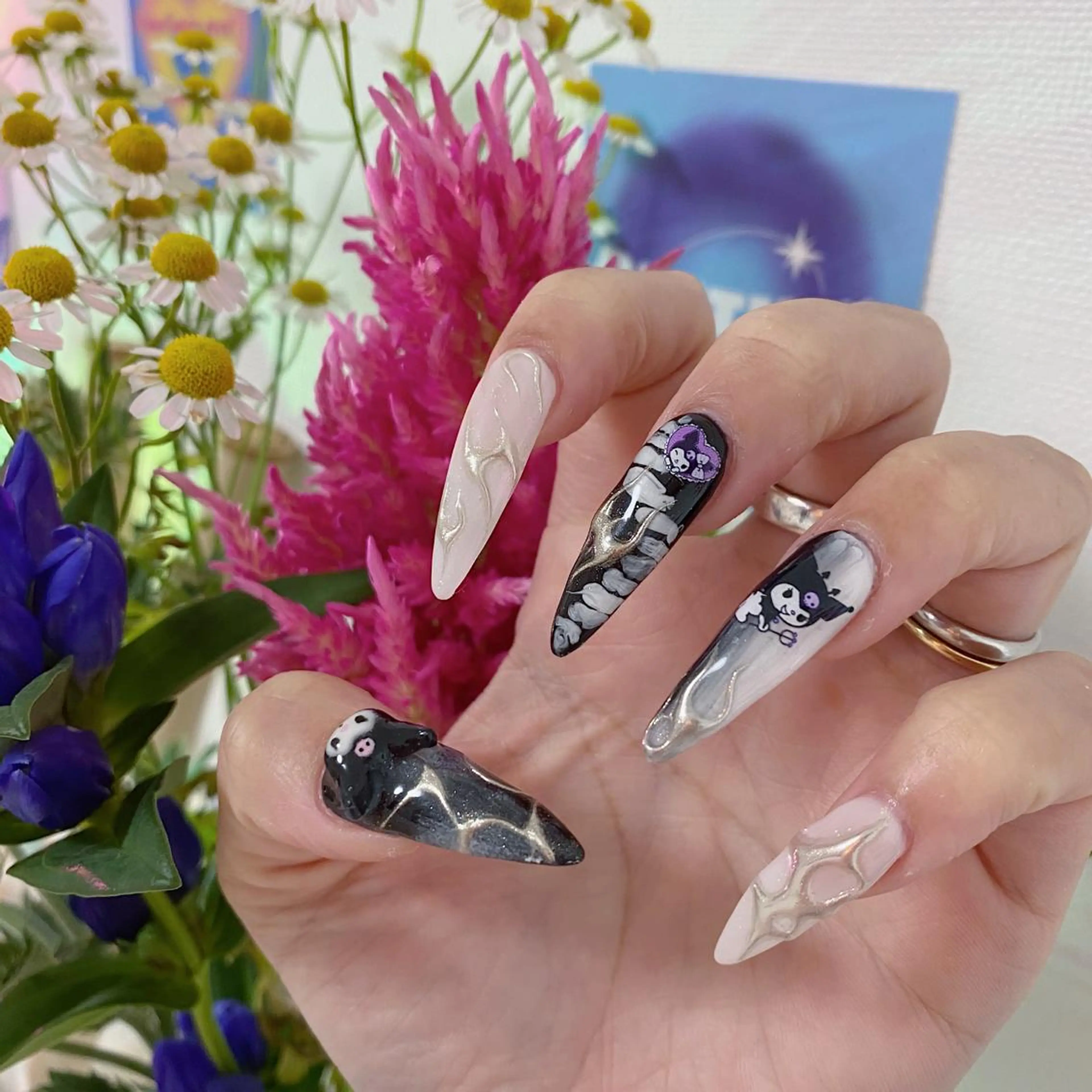 ネイル アートネイル オーロラネイル フレンチネイル 氷ネイル・うるうるネイル マグネットネイル Nail by Licorneのネイルデザイン