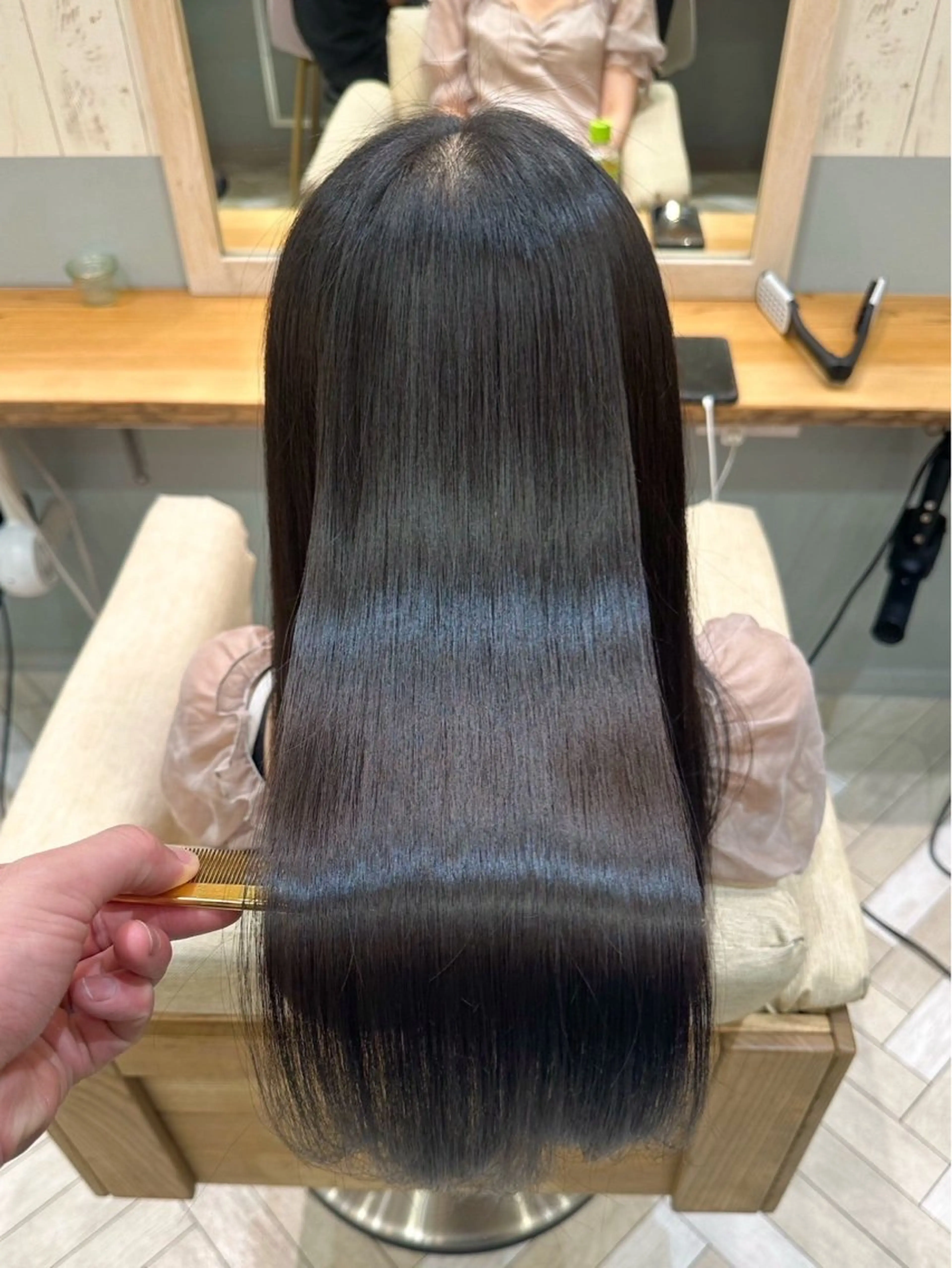 ロング パーマ ストレートパーマ カット 縮毛矯正 ボブ/レイヤーボブ/ 髪質改善/梶川 夏季のヘアスタイル