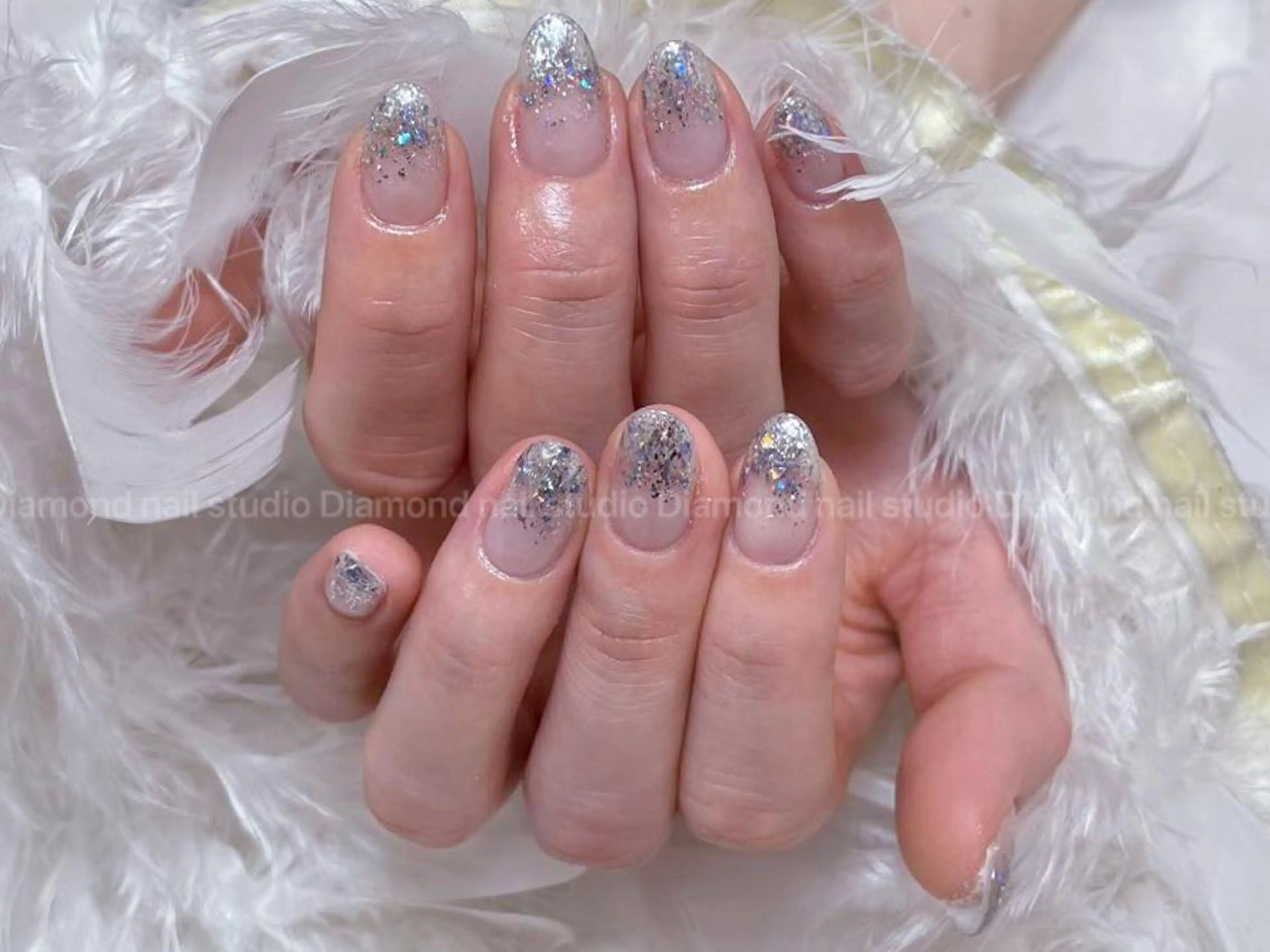ネイル アートネイル オーロラネイル ガーリー キラキラネイル 韓国ネイル ハンドネイル DIAMOND Nail🍒のネイルデザイン