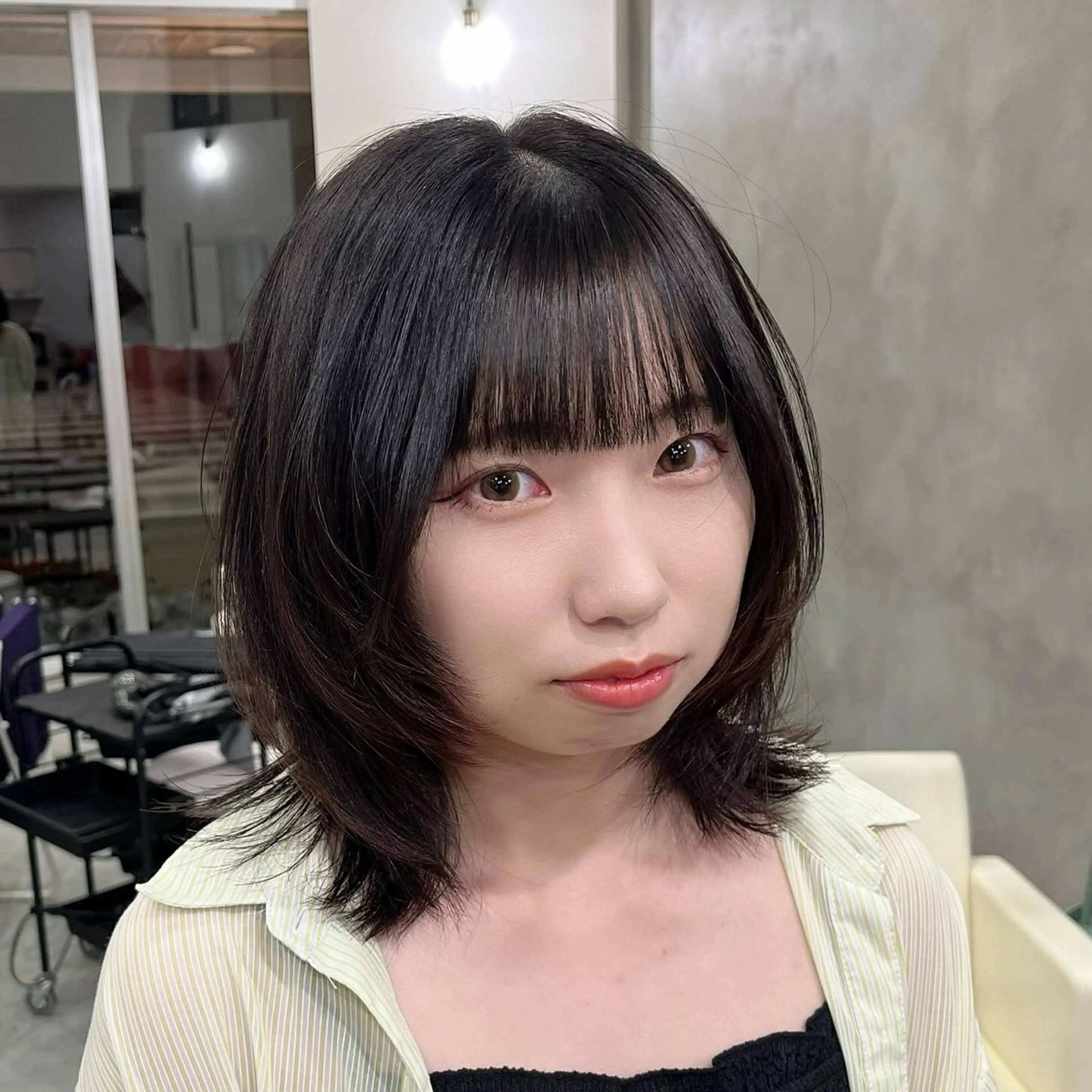 ミディアム 顔まわりレイヤー レイヤーカット 似合わせカット カット KUTEN所属・岐阜パーマ/透明感 カラー/Genkiのヘアスタイル