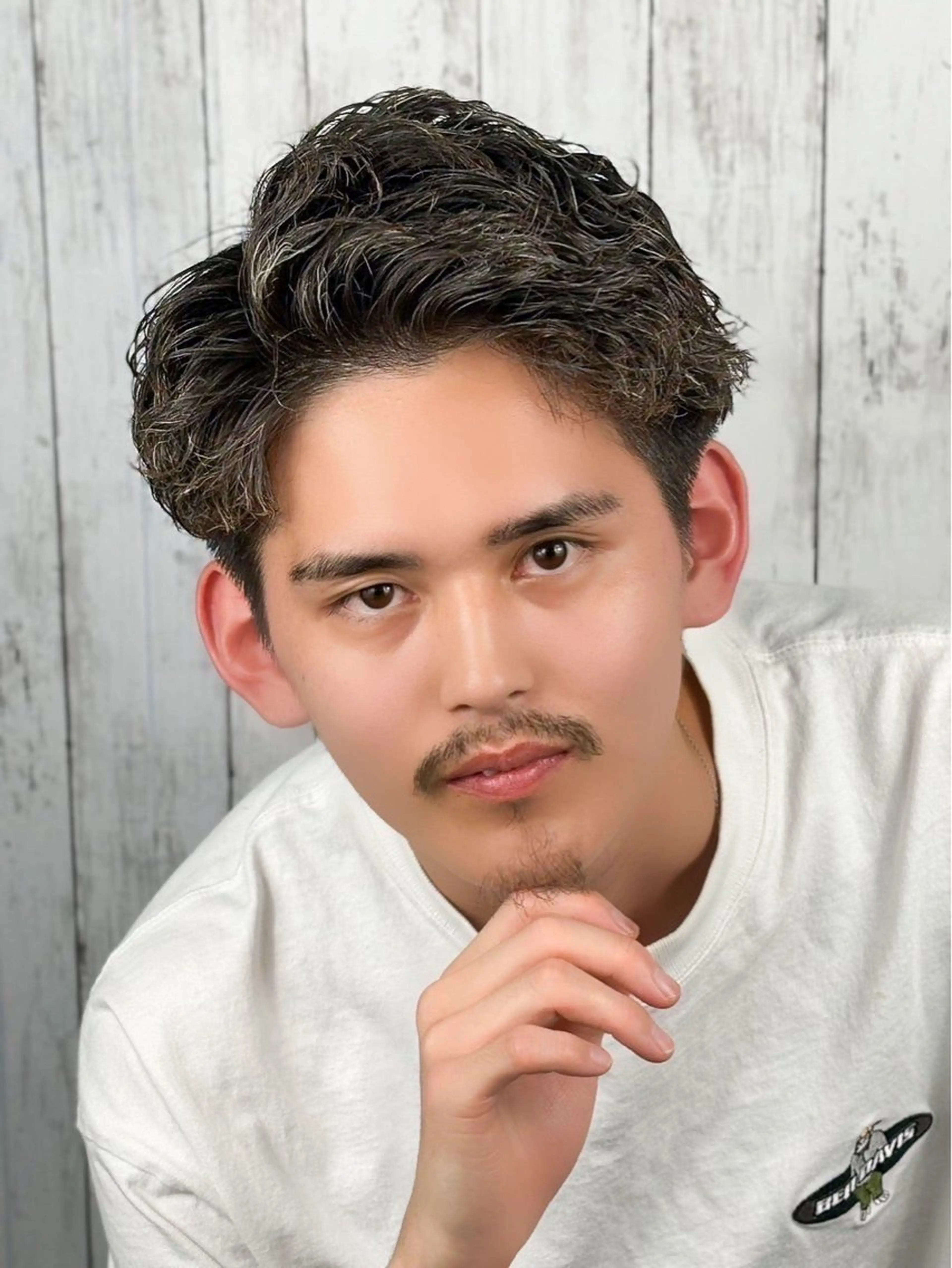 ミディアム パーマ ヘアアレンジ メンズ カット パーマ ヘアセット プレミアムバーバー新宿店所属・⚡️メンズ特化⚡️ 倉林 隼大のヘアスタイル