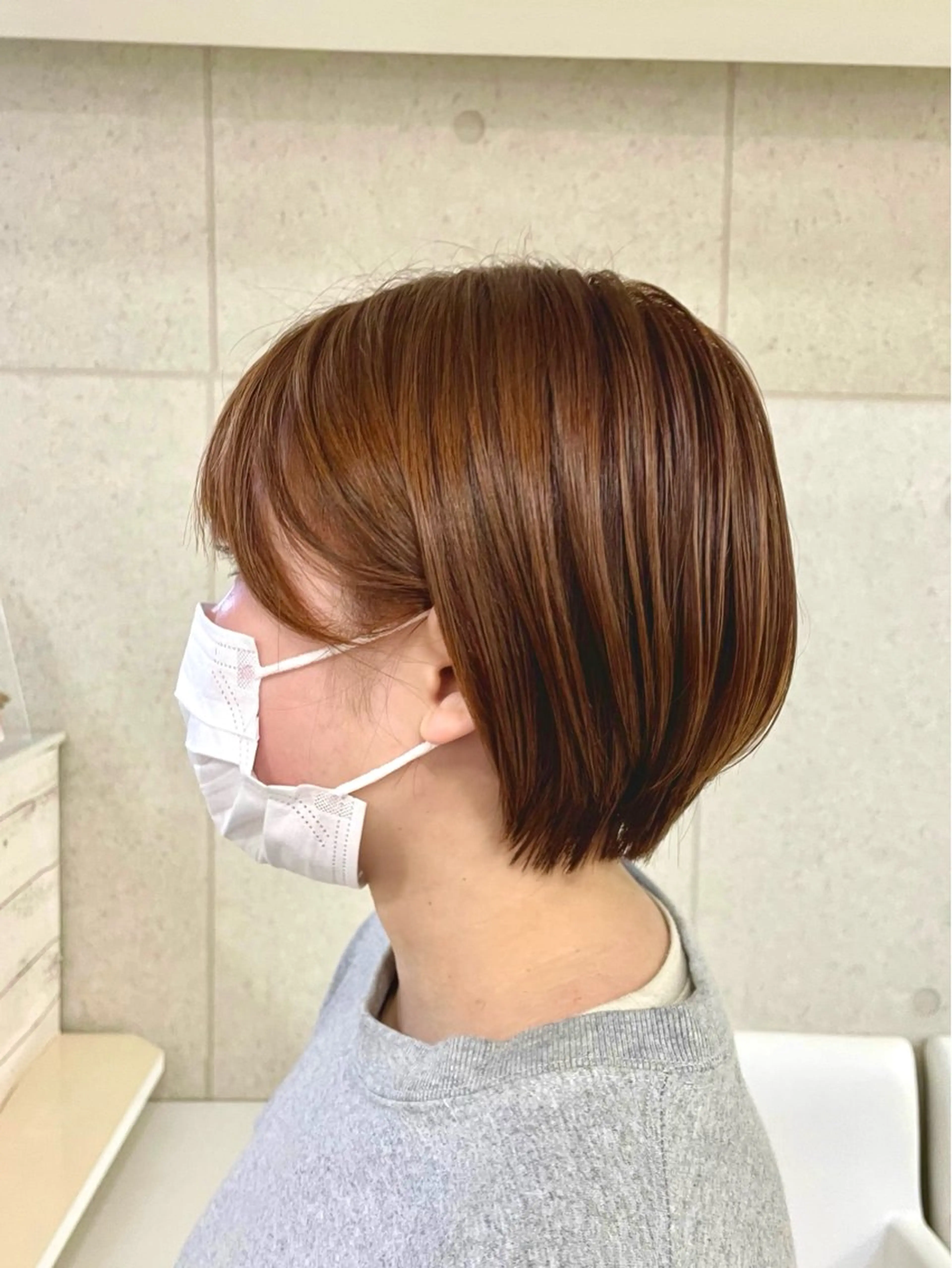 ショート カラー ブラウンカラー オレンジ オレンジブラウン 簡単スタイリングヘア 💫ﾖｺﾊｼのヘアスタイル