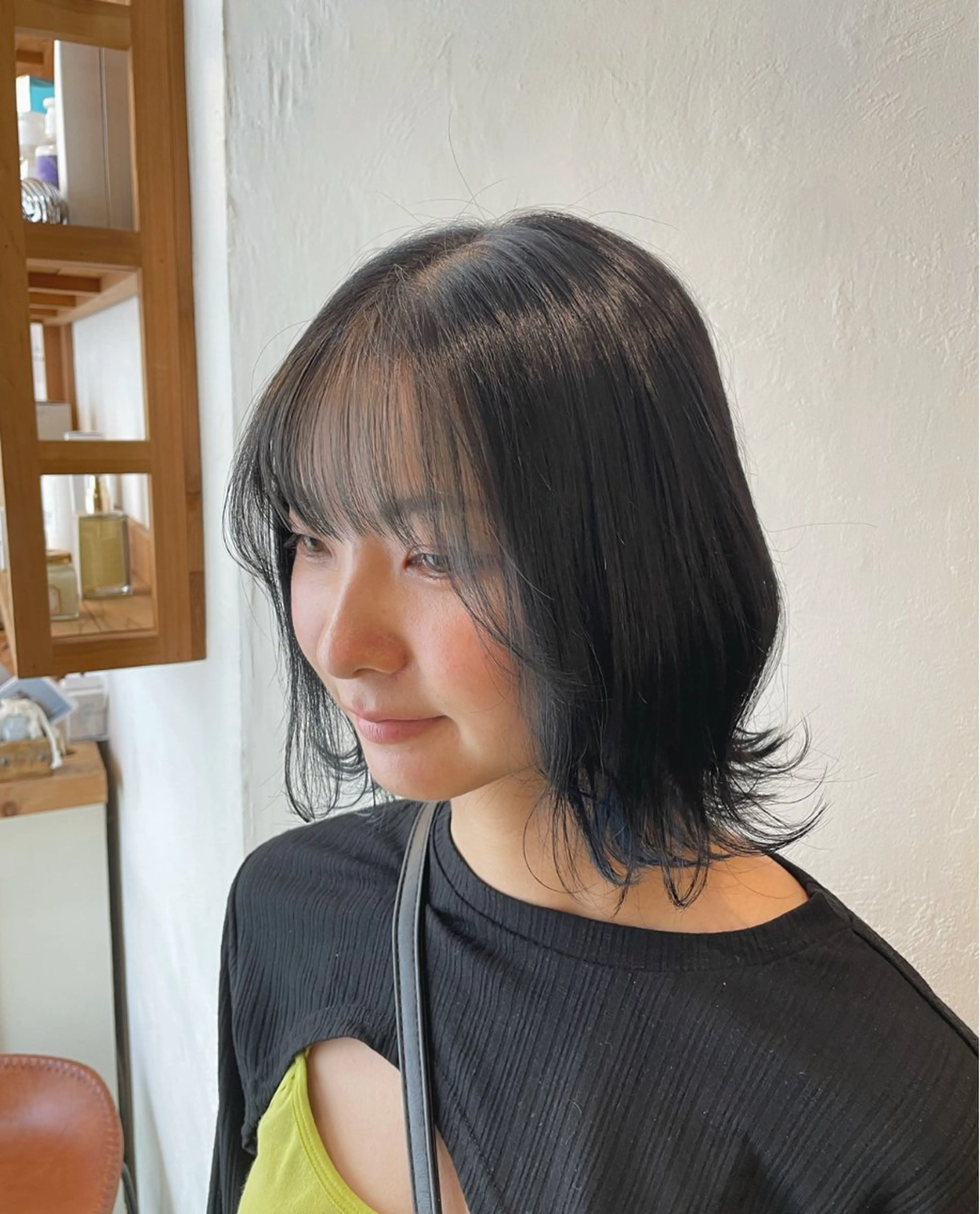 ミディアム カラー ミストバング ブルーカラー  フェイスフレーミング インナーカラー ヘアカラー ✨ショート/パーマ✨ たなかひろとのヘアスタイル