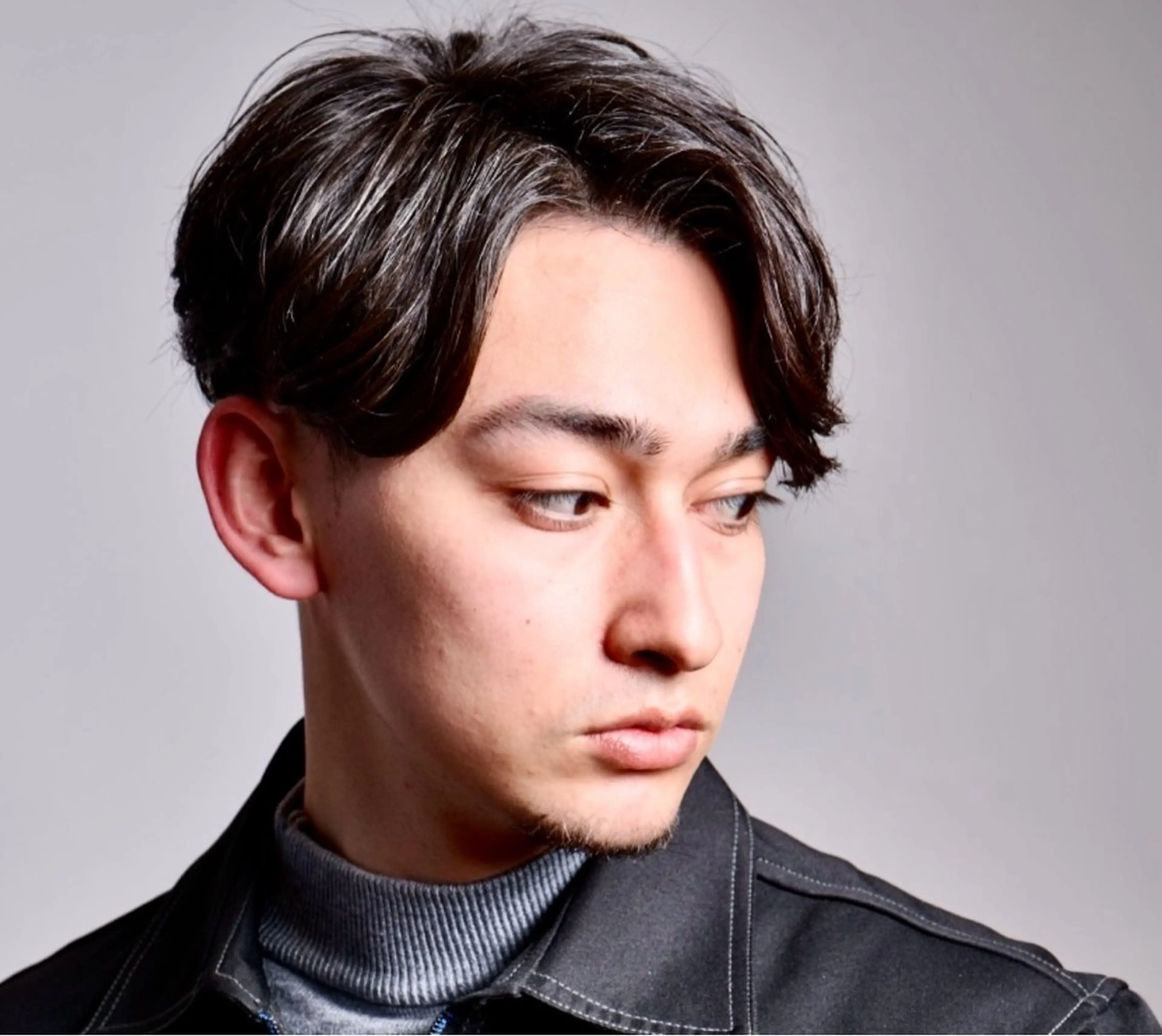 ミディアム パーマ メンズ カット パーマ 瀧本 一樹のヘアスタイル