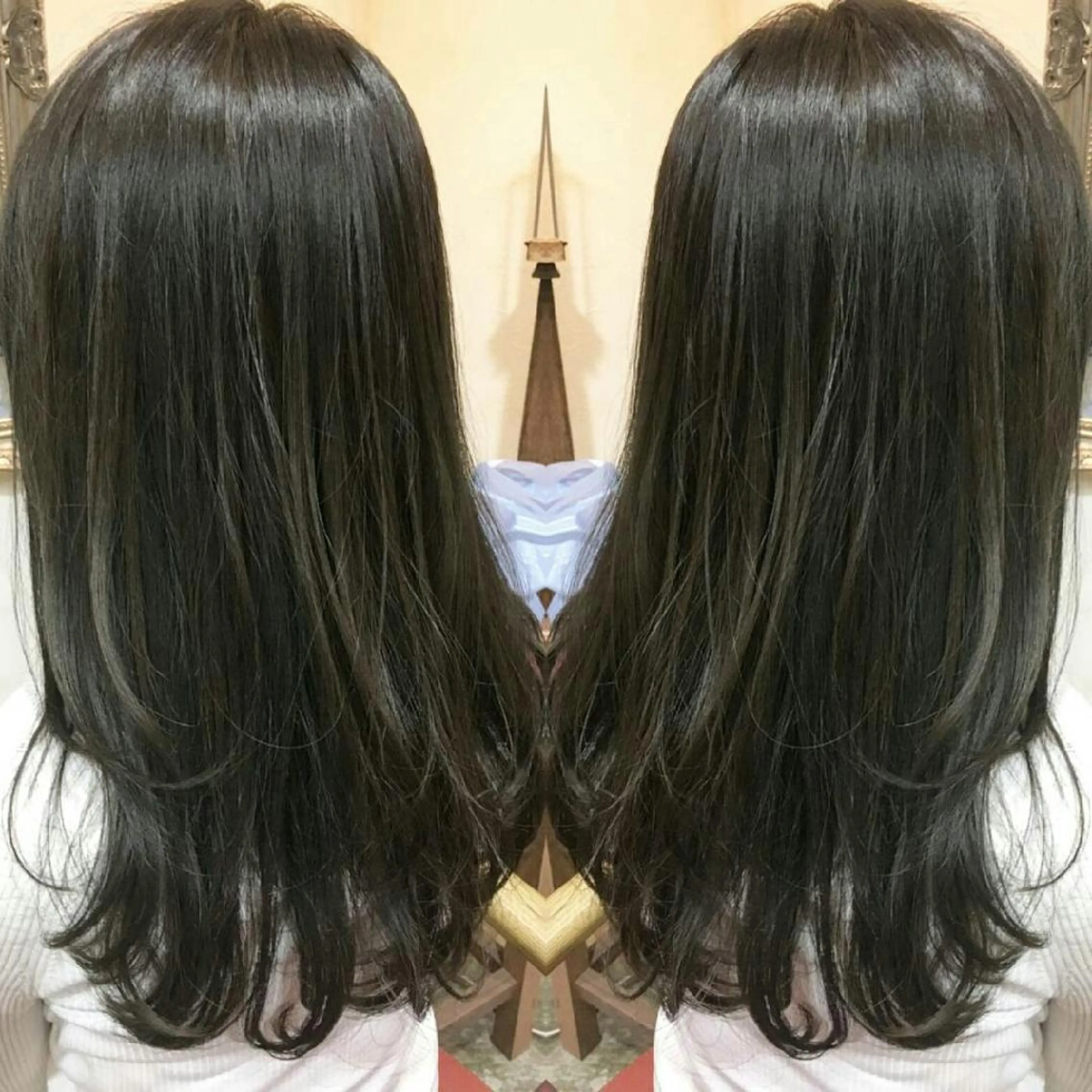 セミロング カラー アッシュ ダークアッシュ ハイライトカラー ハイライト RITA Hairs所属・Kawamoto Shinyaのヘアスタイル