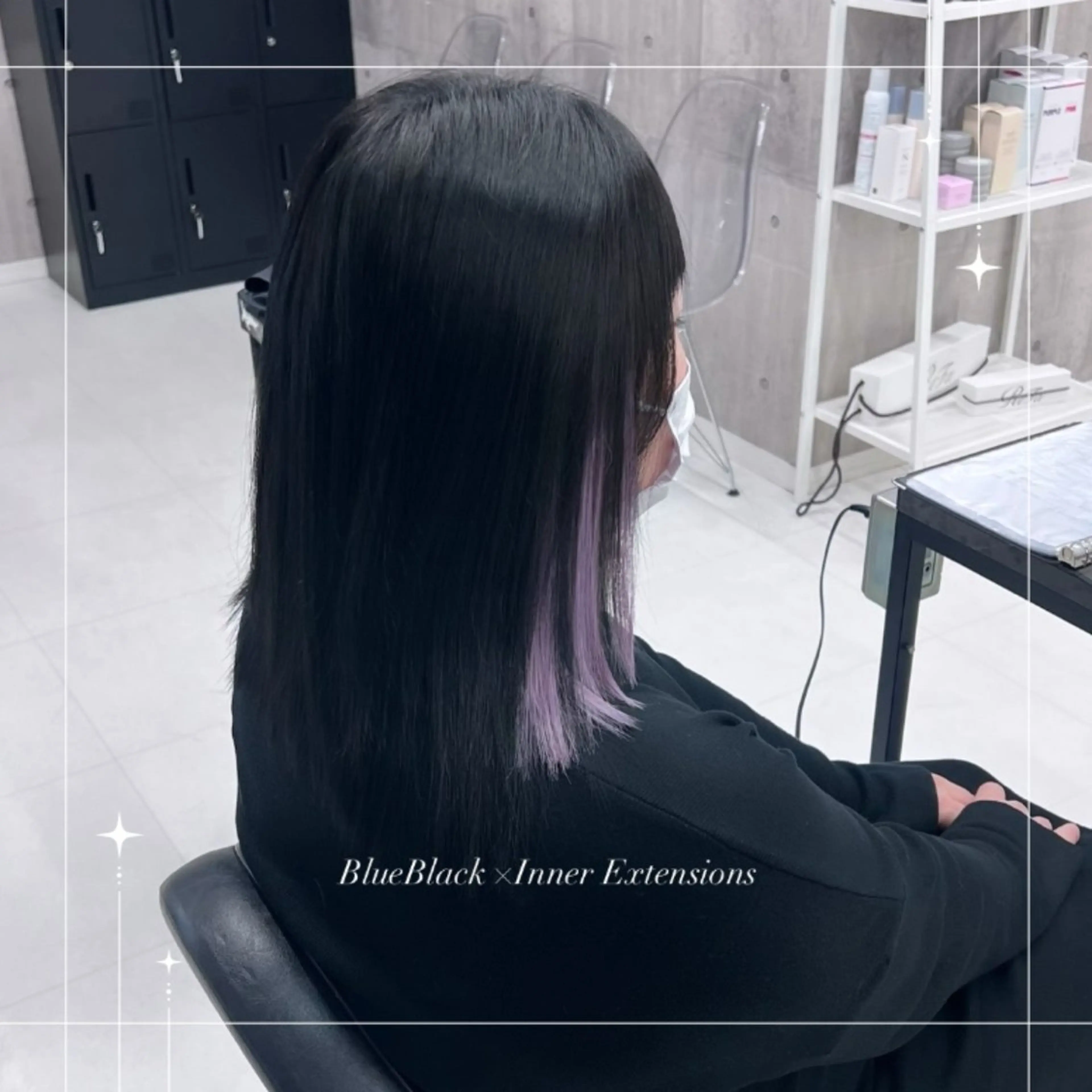 ミディアム ヘアカラー エクステ 🪼RINA/寒色 艶髪カラー💙のヘアスタイル