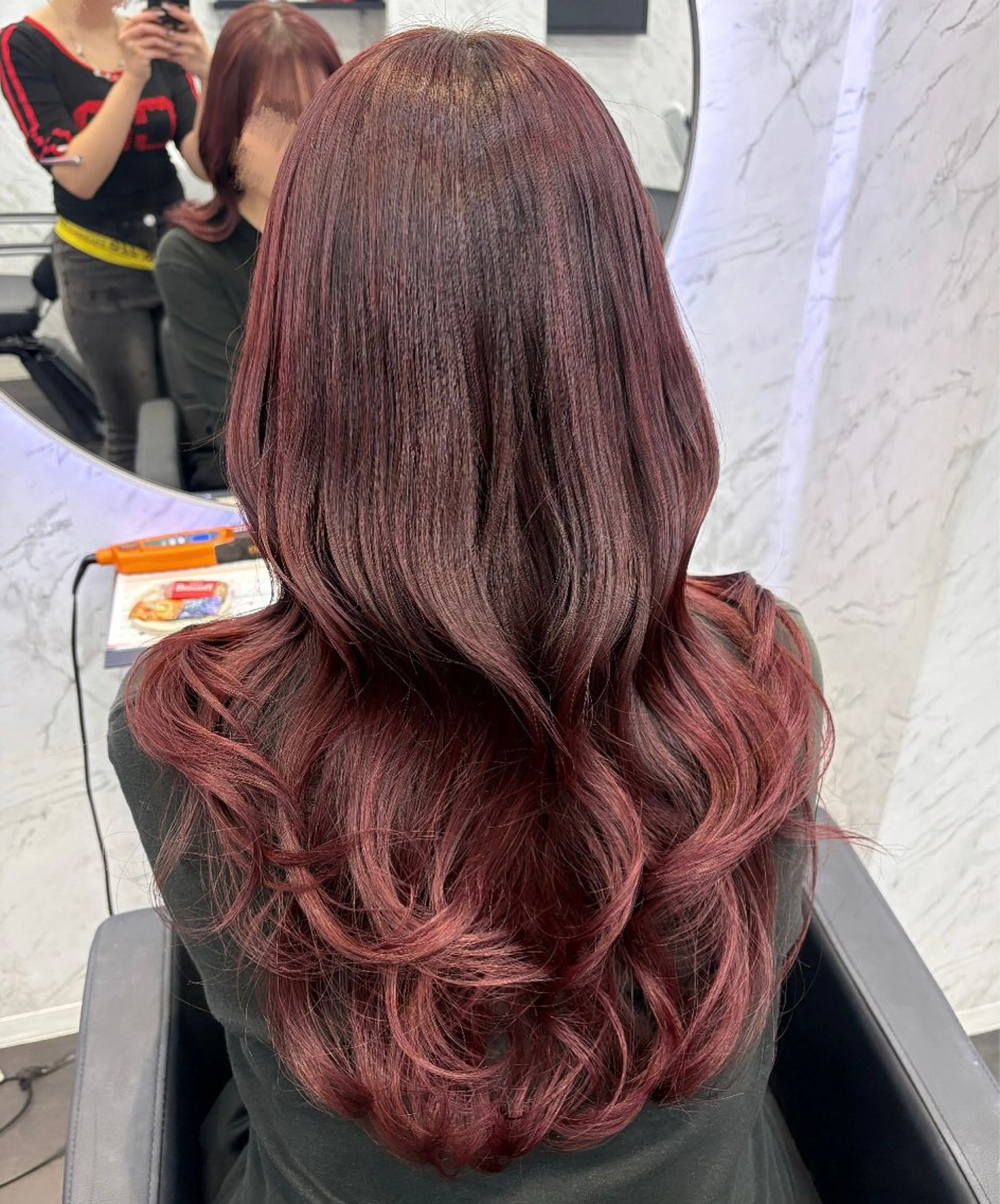 ロング カラー レッドカラー カット ヘアカラー hair salon dot. mooda 韓国風サロン 町田店所属・韓国風ヘア🎀🩶 /♡𝓝𝓸𝓪♡のヘアスタイル