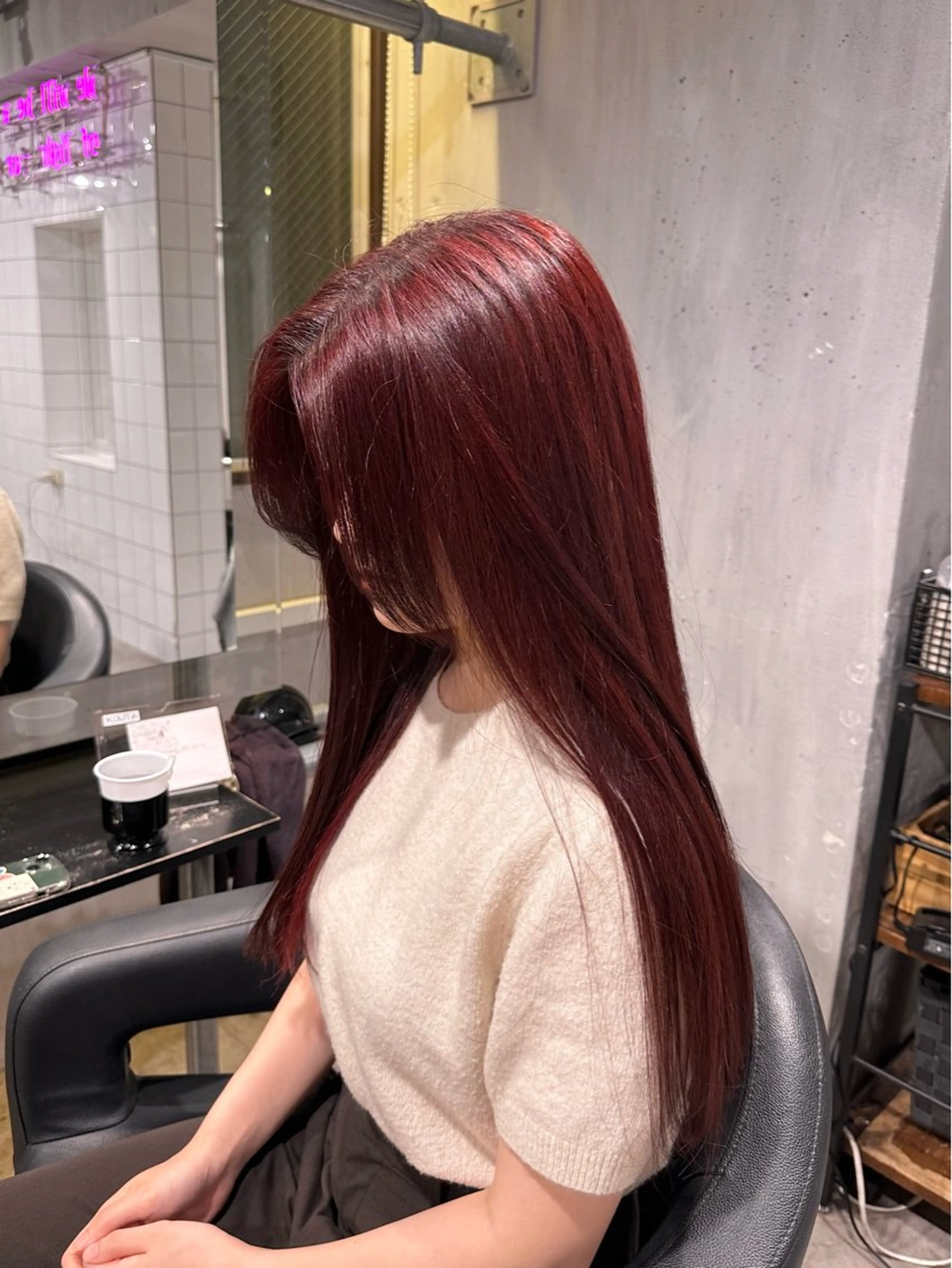ロング カラー カット ヘアカラー トリートメント ブリーチしない 暖色colorのヘアスタイル