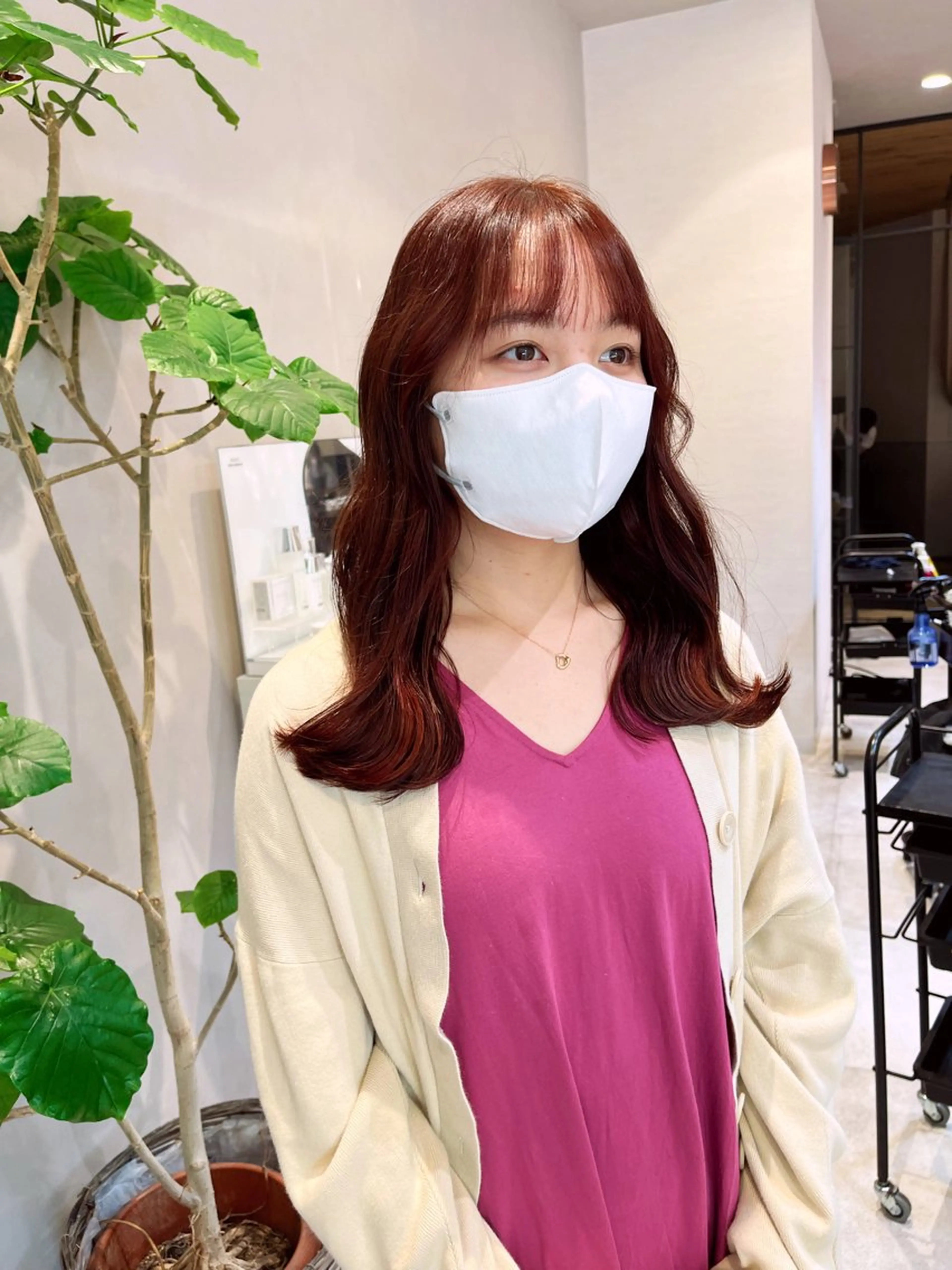 カラー ニュアンスパーマ 曲がる縮毛矯正　爲石のヘアスタイル