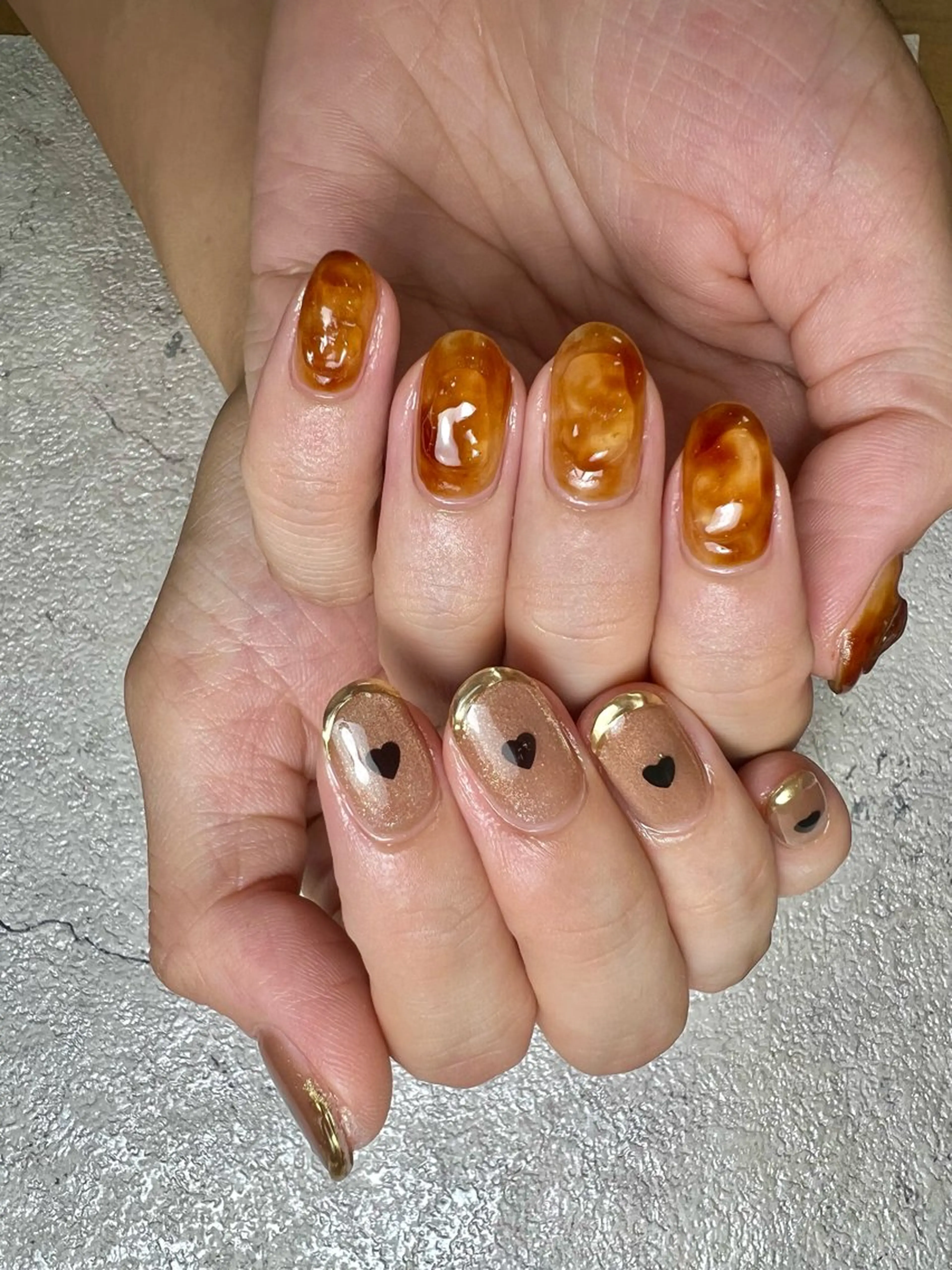 ネイル べっ甲ネイル フレンチネイル ジェルネイル マグネットネイル ミラーネイル flowers nailのネイルデザイン