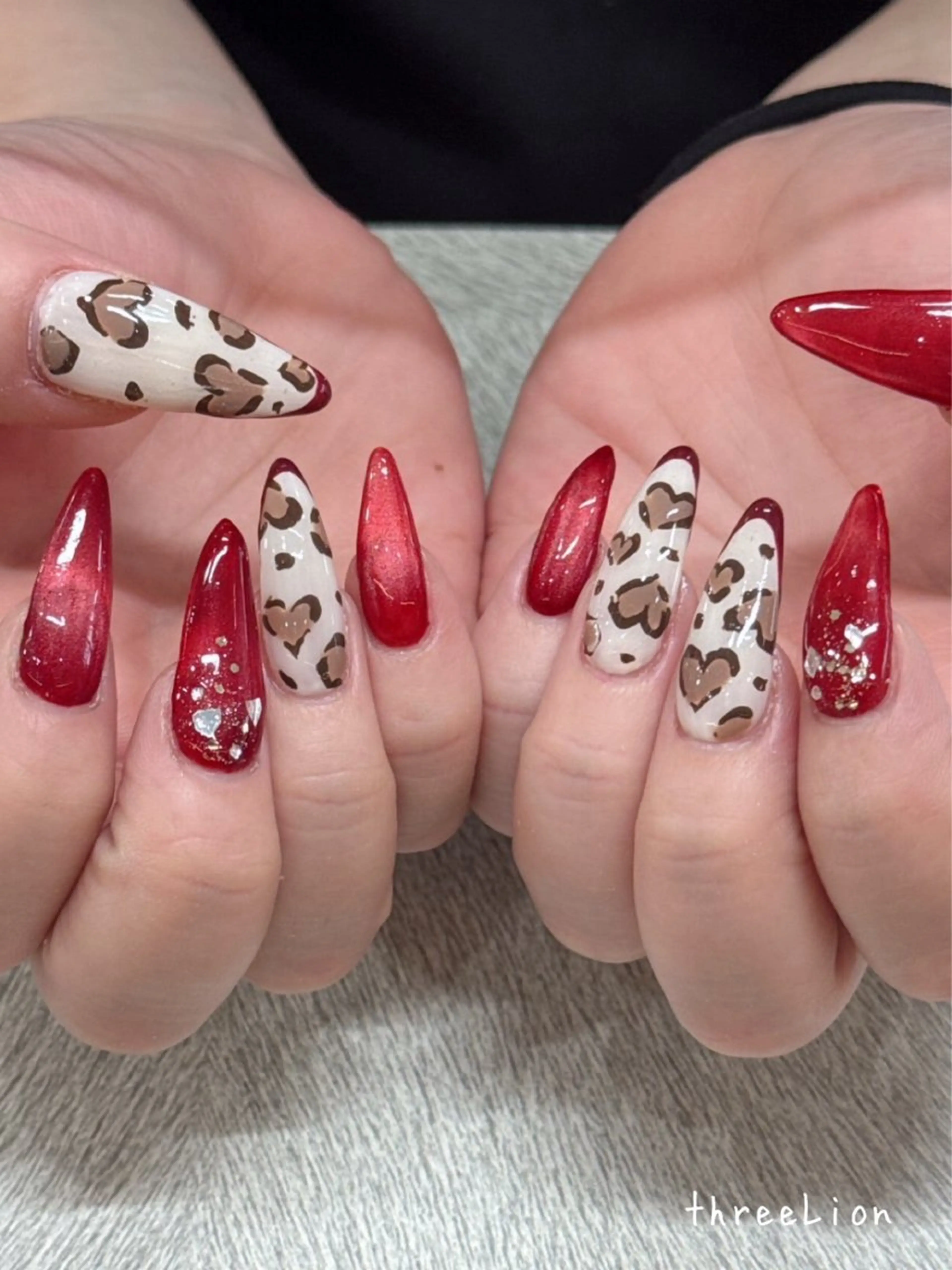 ネイル ハート ハンドネイル threeLion　ネイル&アイラッシュサロン所属・threeLion ネイル&アイラッシュのマツエク・マツパデザイン