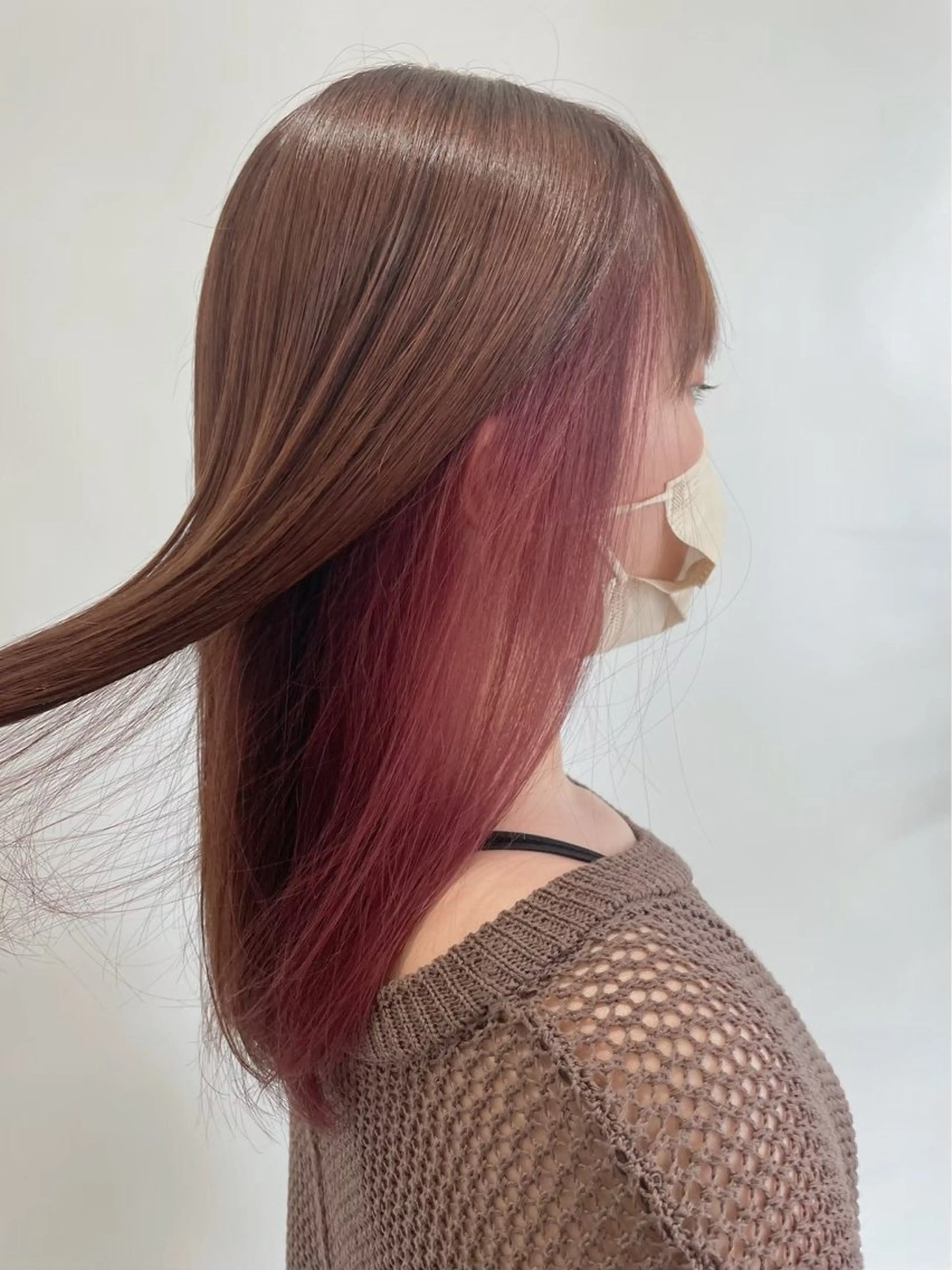 セミロング カラー ヘアアレンジ 髪質改善 トリートメント 野村 なりあのヘアスタイル