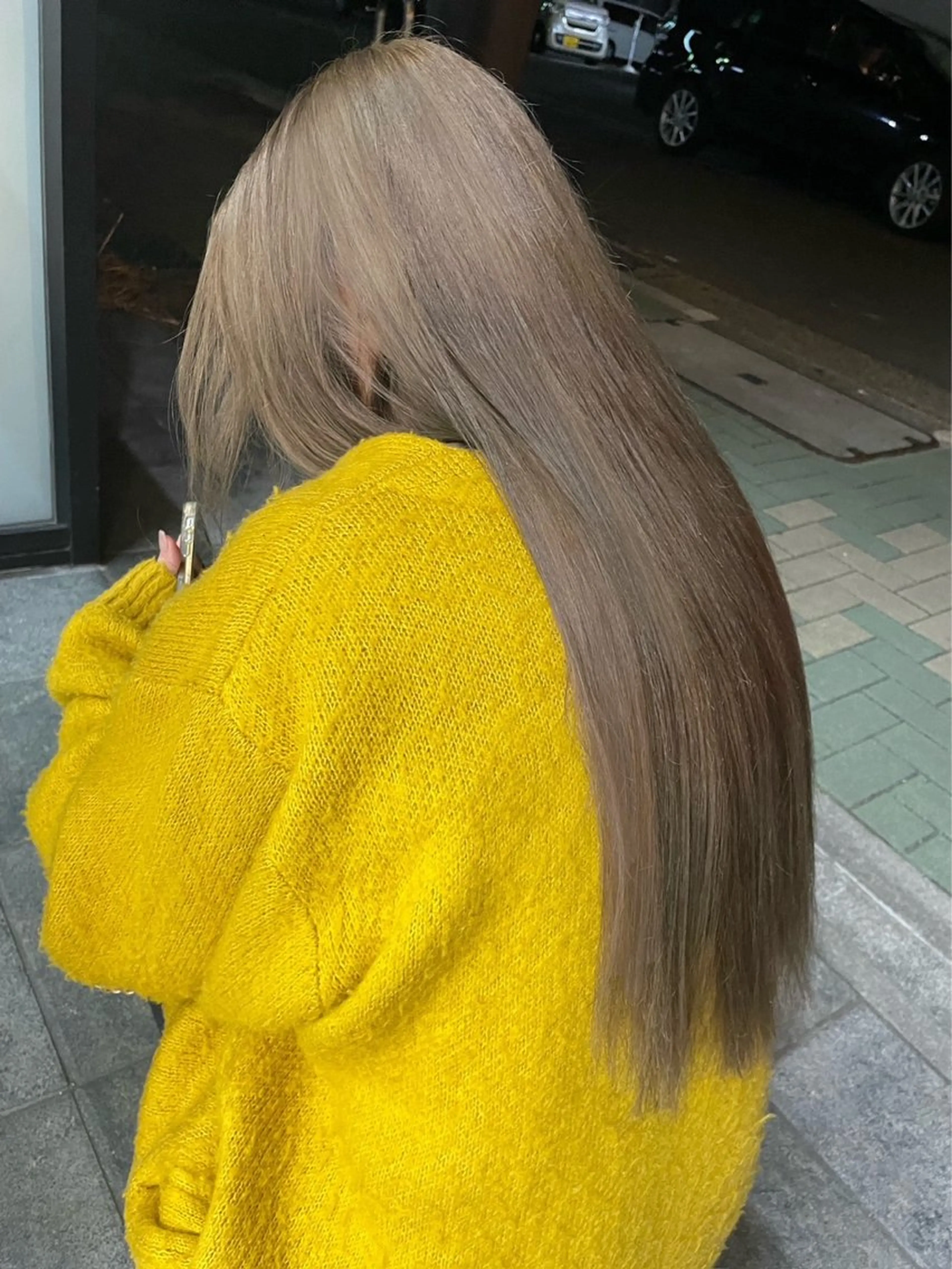 ロング カラー ヘアカラー トリートメント カットモデル/ ハイトーン/ゆうあのヘアスタイル