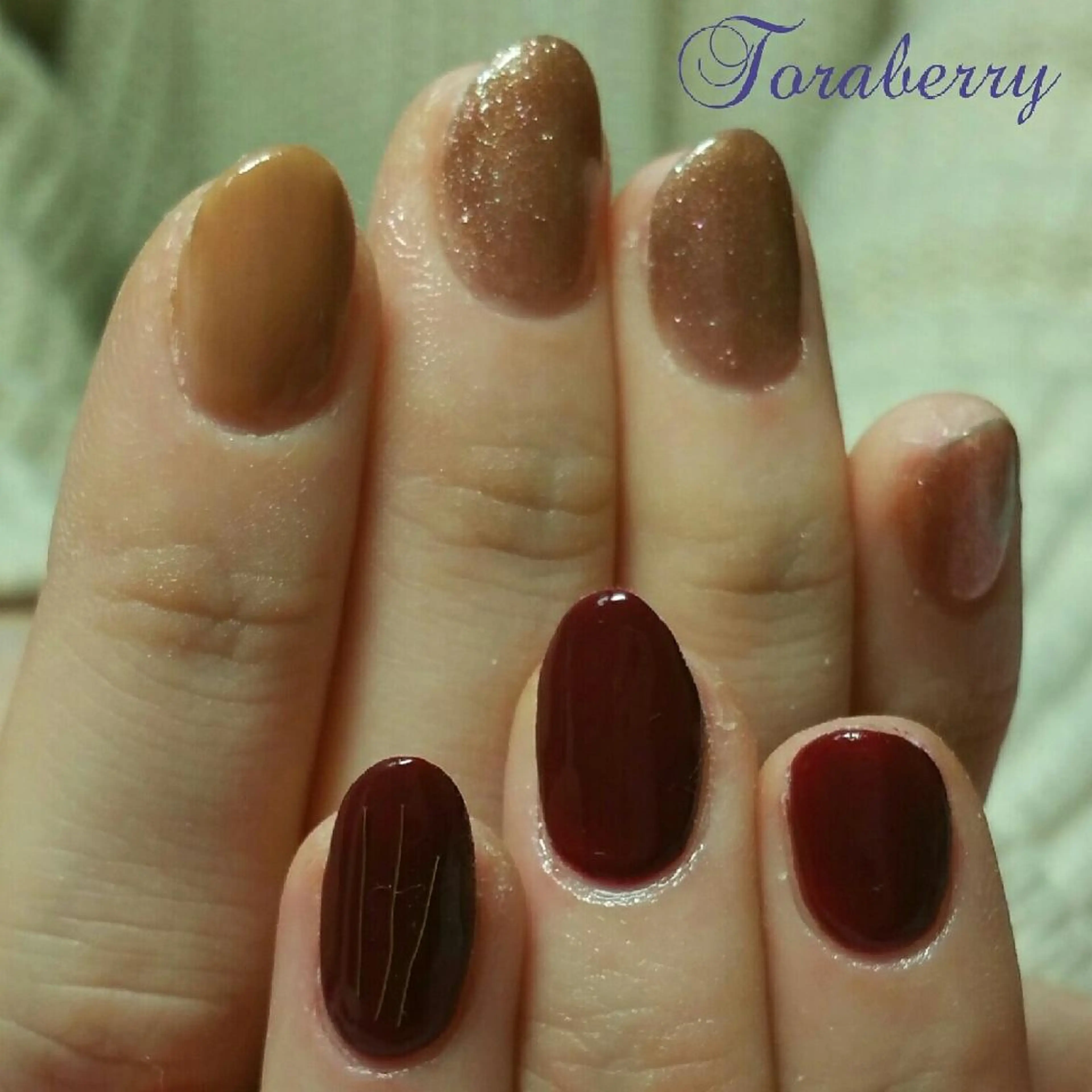 ネイル ブラウン ハンドネイル ネイリスト なつみのネイルデザイン