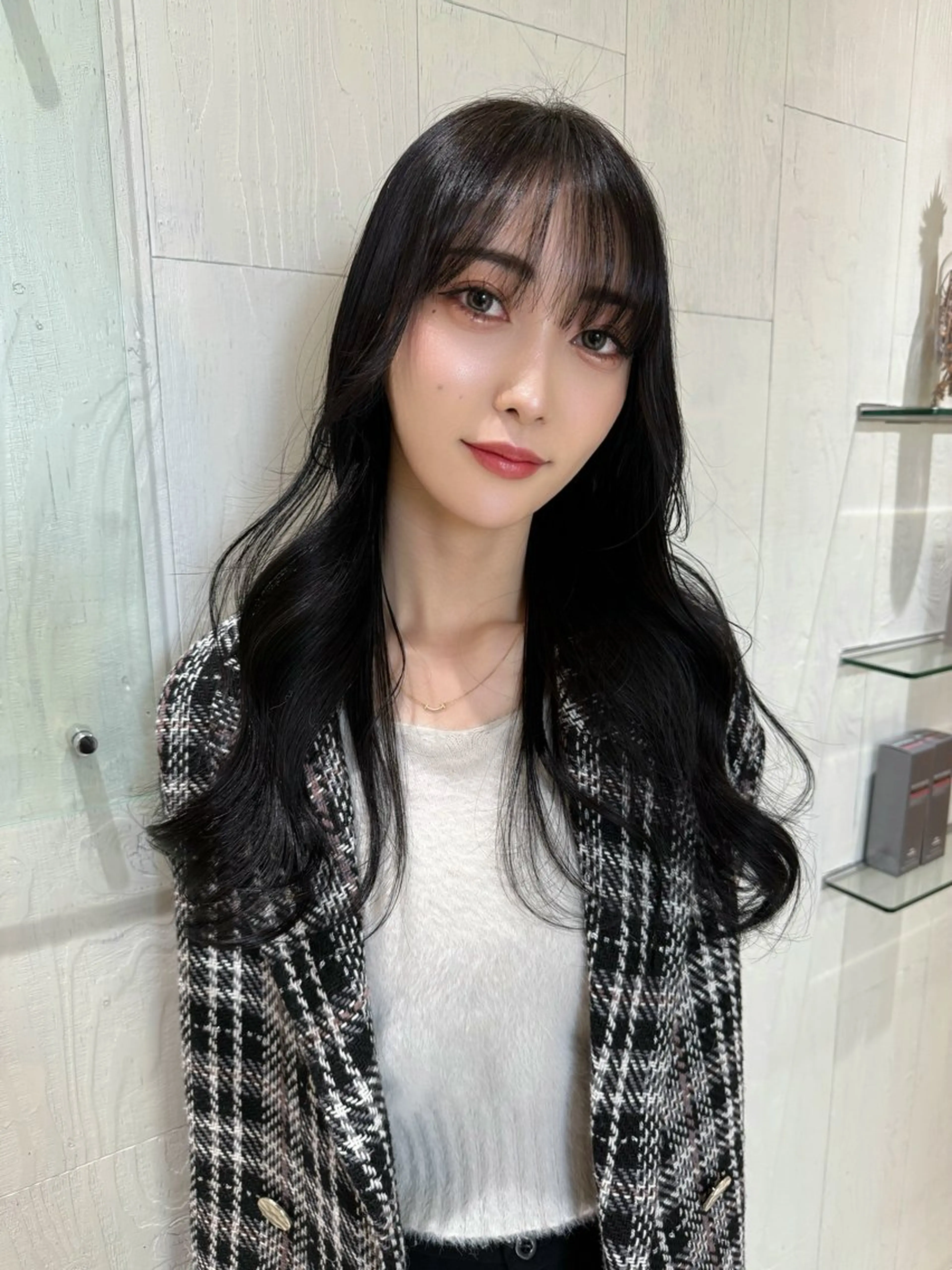 ロング カラー ロングレイヤー 顔まわりレイヤー 顔周りカット レイヤーカット ロング カット ヘアカラー トリートメント 河合秀明/ショート /ボブ/レイヤーのヘアスタイル