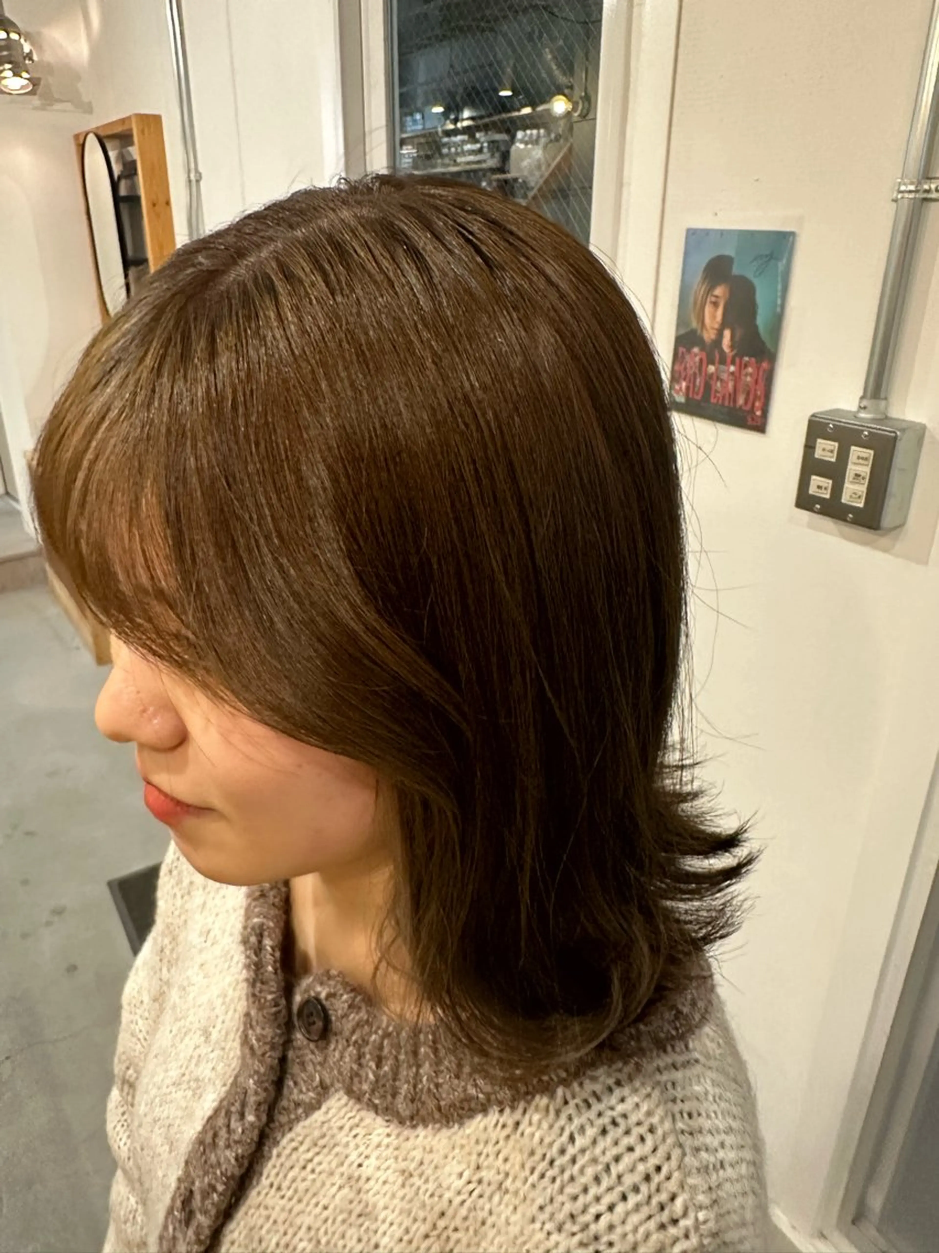 ミディアム カラー オリーブカラー ヘアカラー 松本 莉央のヘアスタイル