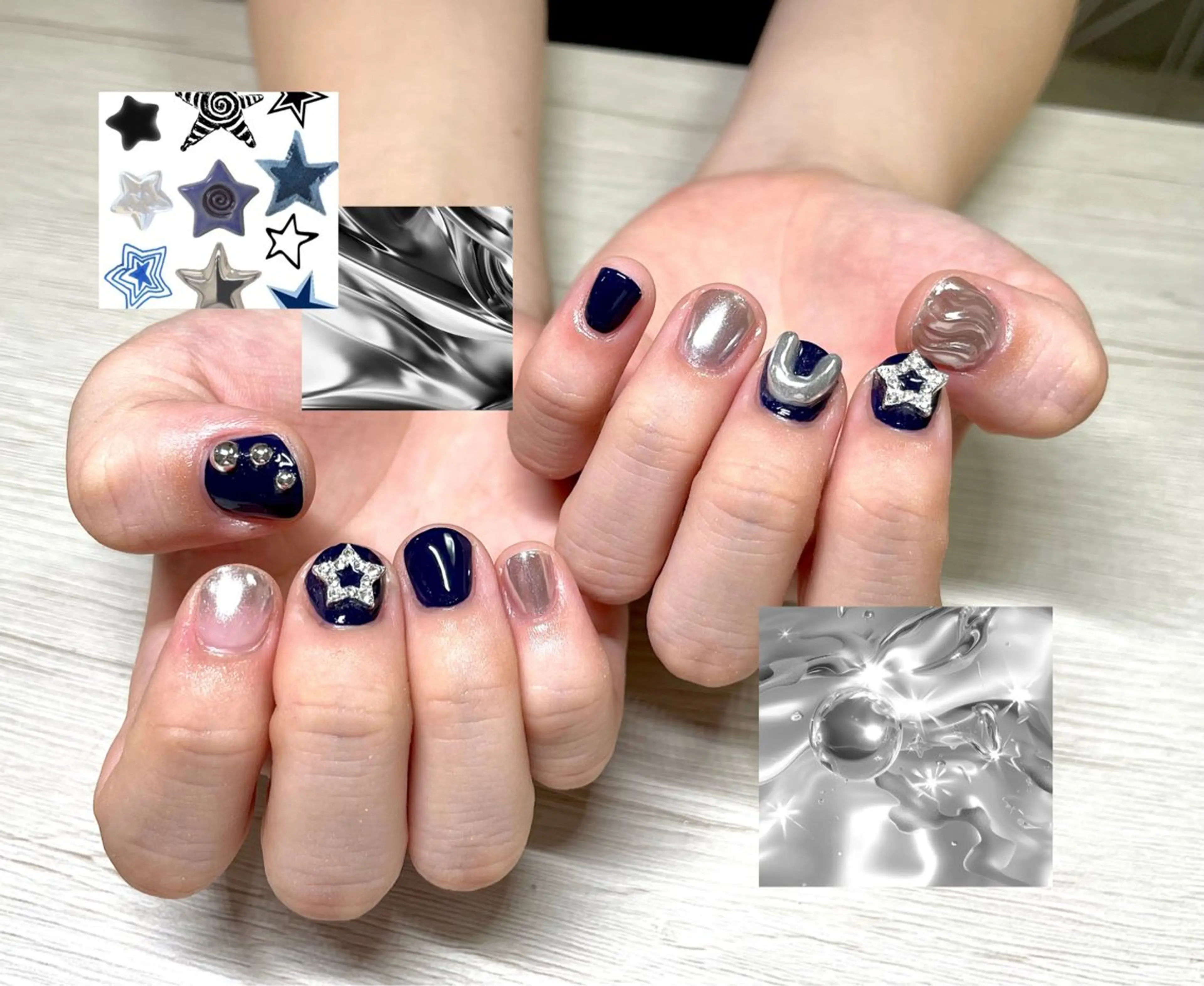ネイル ミラーネイル ネイビー Latienne total beauty salon所属・Latienne_ airinのネイルデザイン