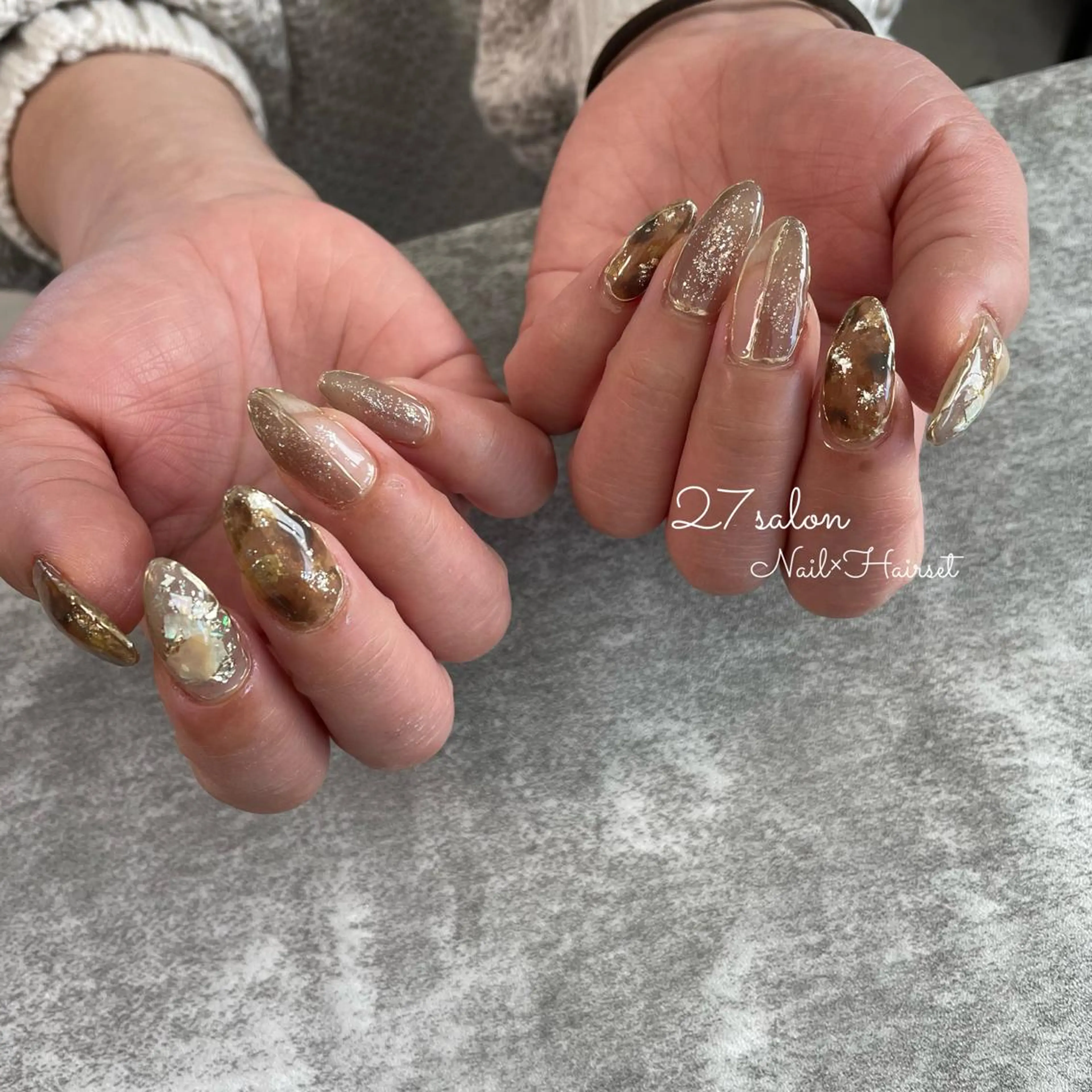 ネイル べっ甲ネイル ニュアンスネイル 27salon yuinaのその他イメージ