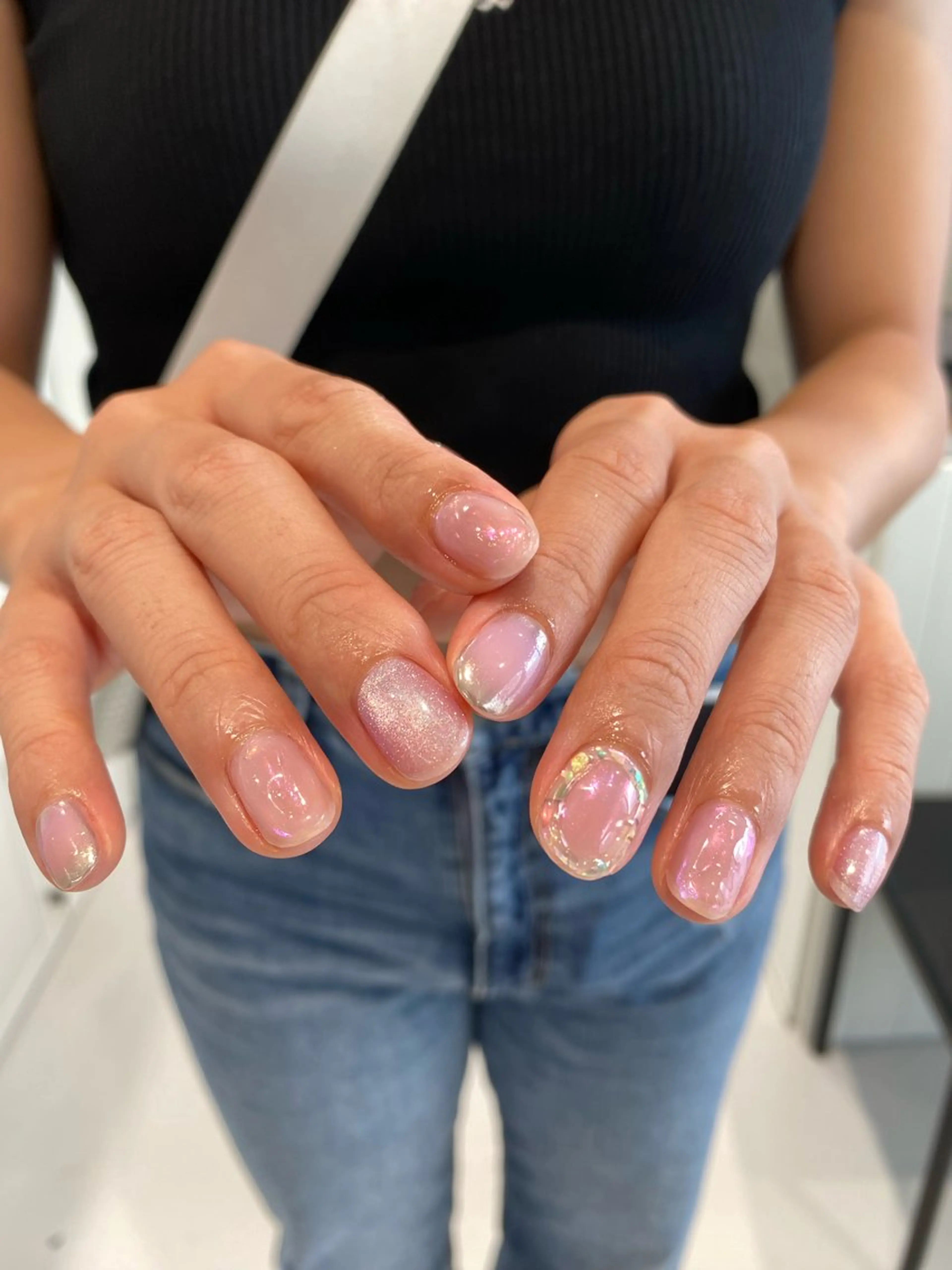 ネイル ジェルネイル マグネットネイル ニュアンスネイル ワンカラーネイル パラジェル ハンドネイル 草加ニュアンスネイル 🌚hersのネイルデザイン