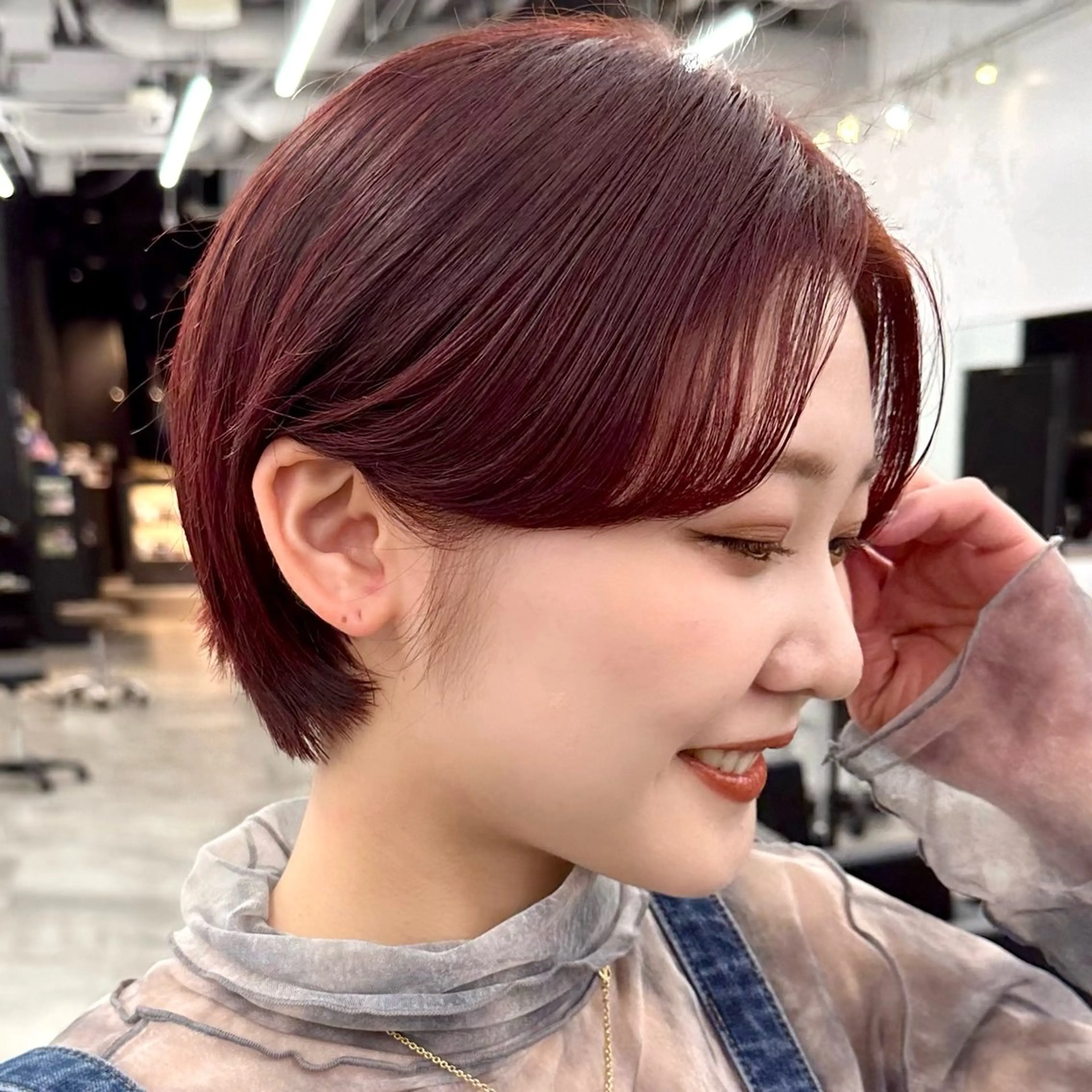 ショート カラー ブリーチ ダブルカラー ブリーチなしカラー オレンジ レッドカラー ボブ/レイヤー/ 艶髪/HANA💗のヘアスタイル